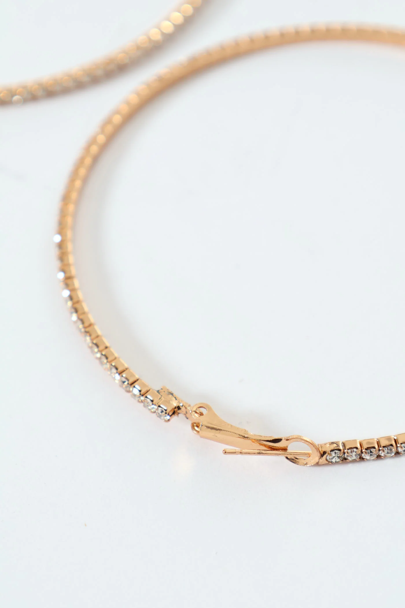 Large Diamante Hoop Earring - Gold - Image 2