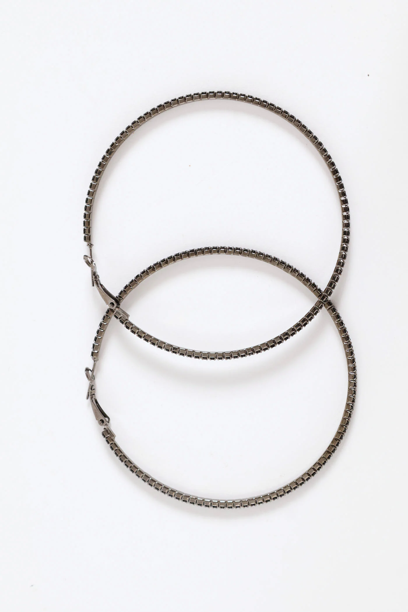 Large Diamante Hoop Earrings - Blackmail