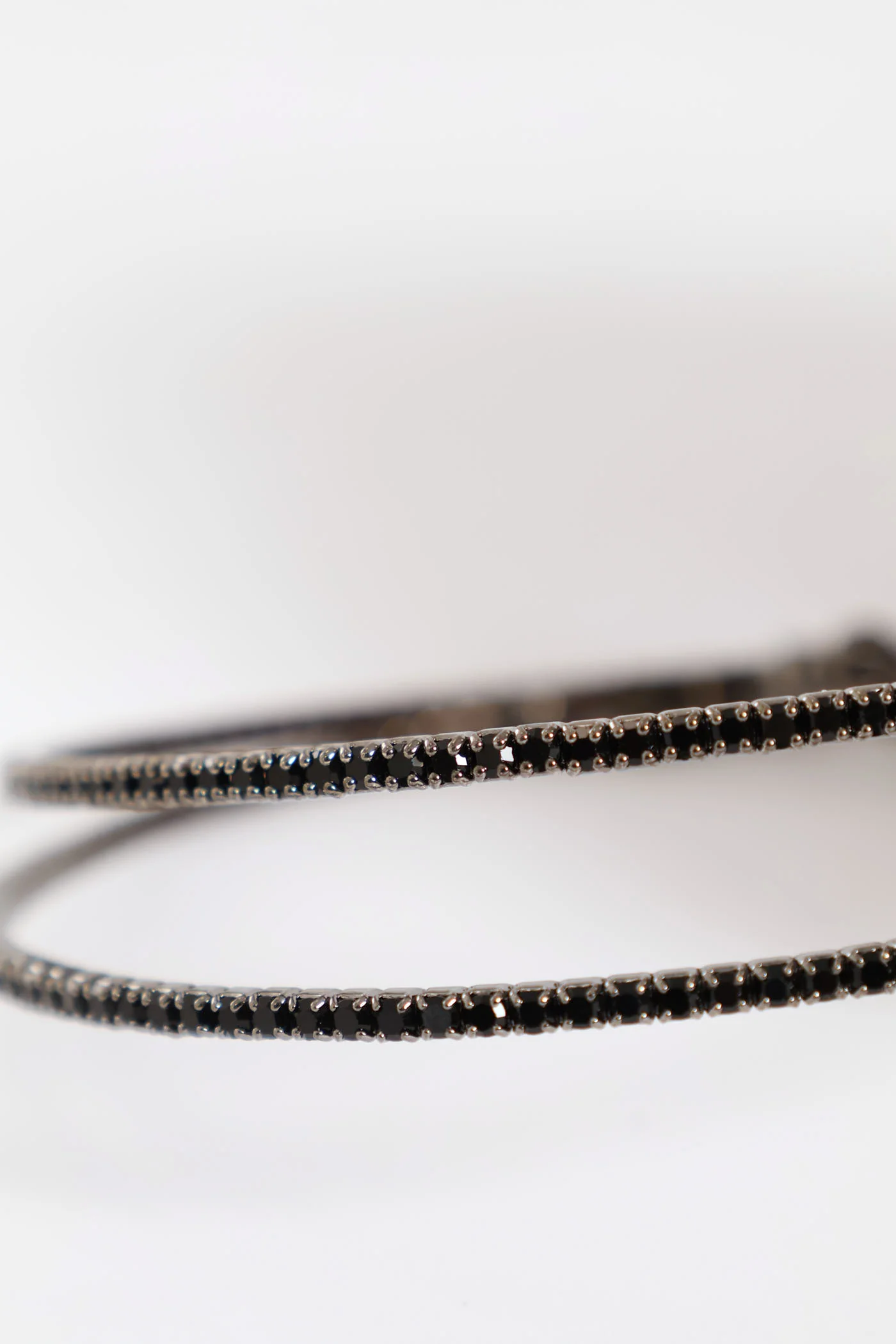 Large Diamante Hoop Earrings - Blackmail - Image 2