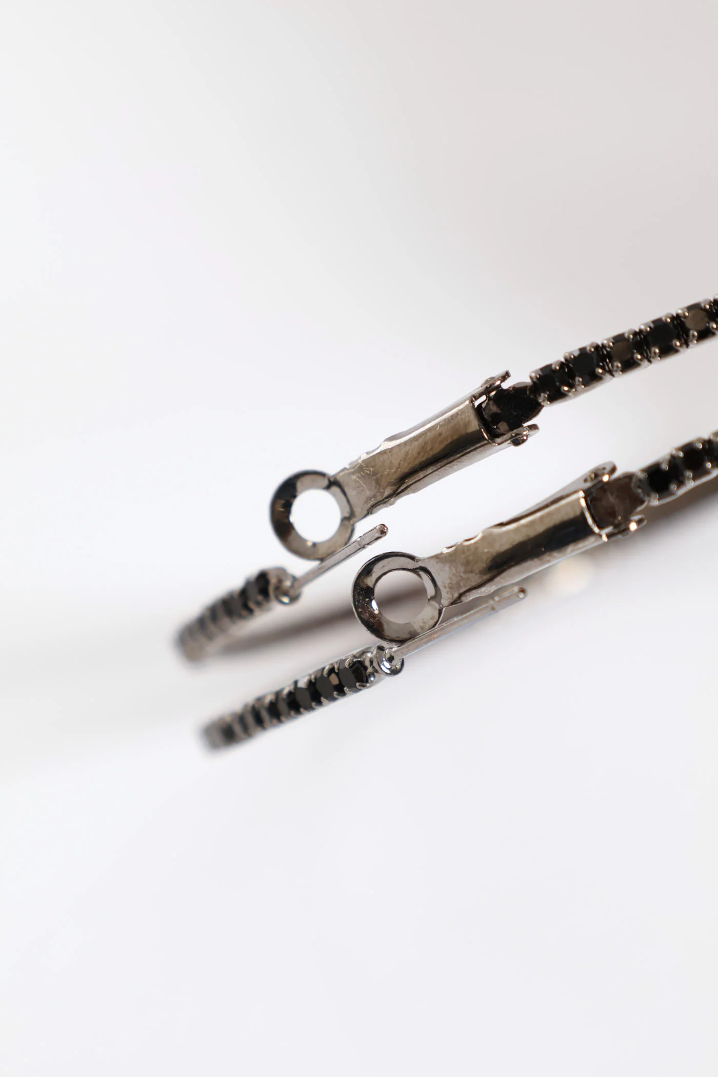 Large Diamante Hoop Earrings - Blackmail - Image 3