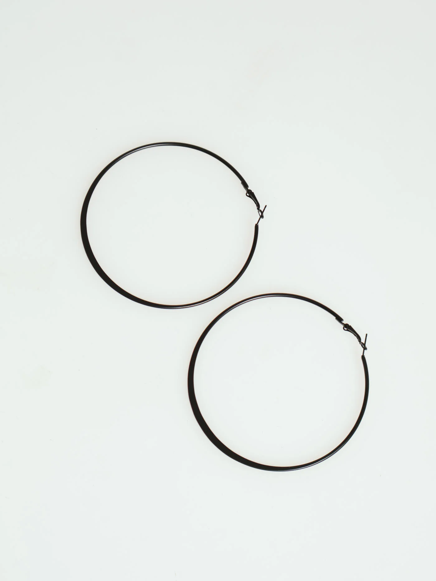 Large Hoop Earings - Black - Image 2