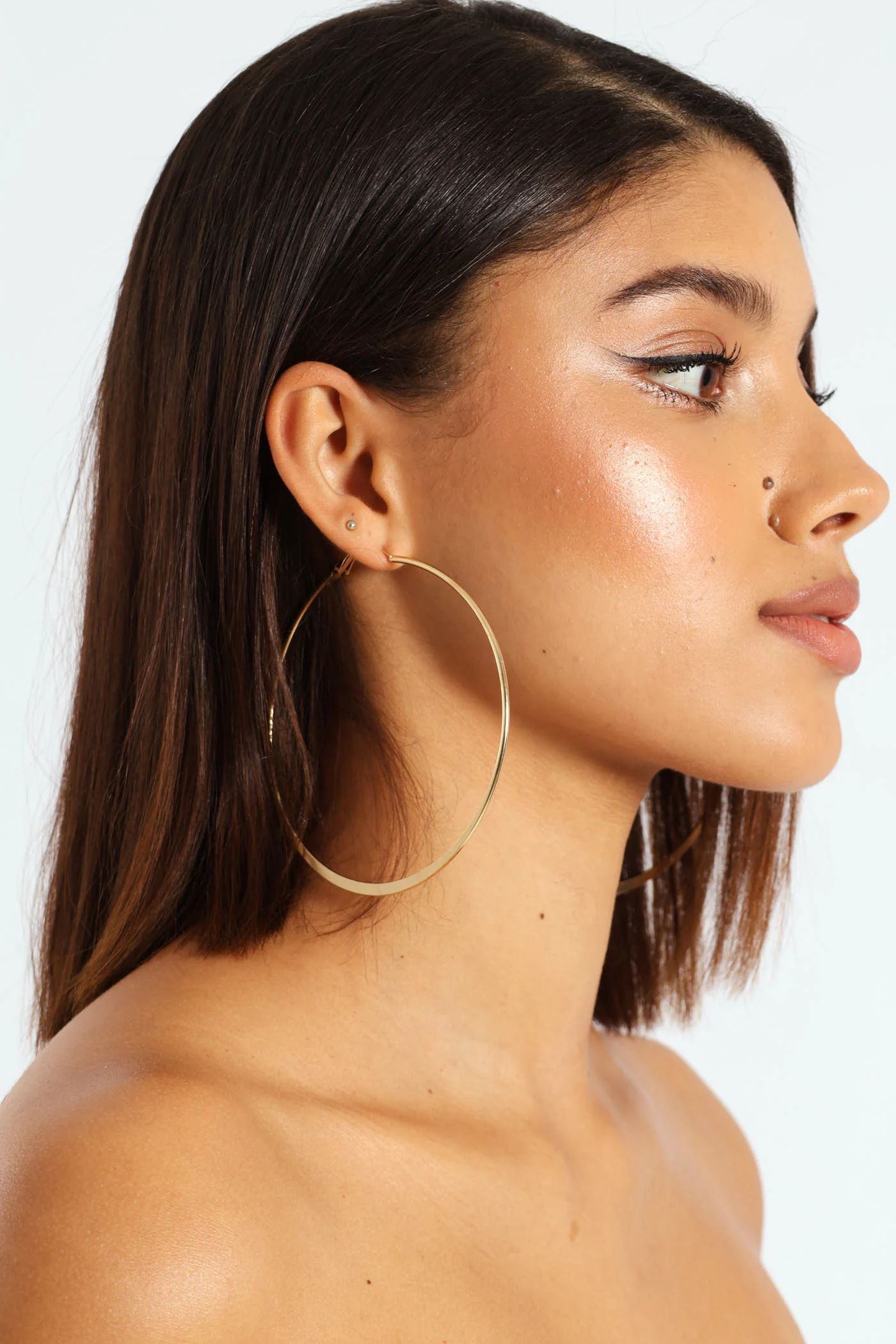 Large Hoop Earring - Gold - Image 3