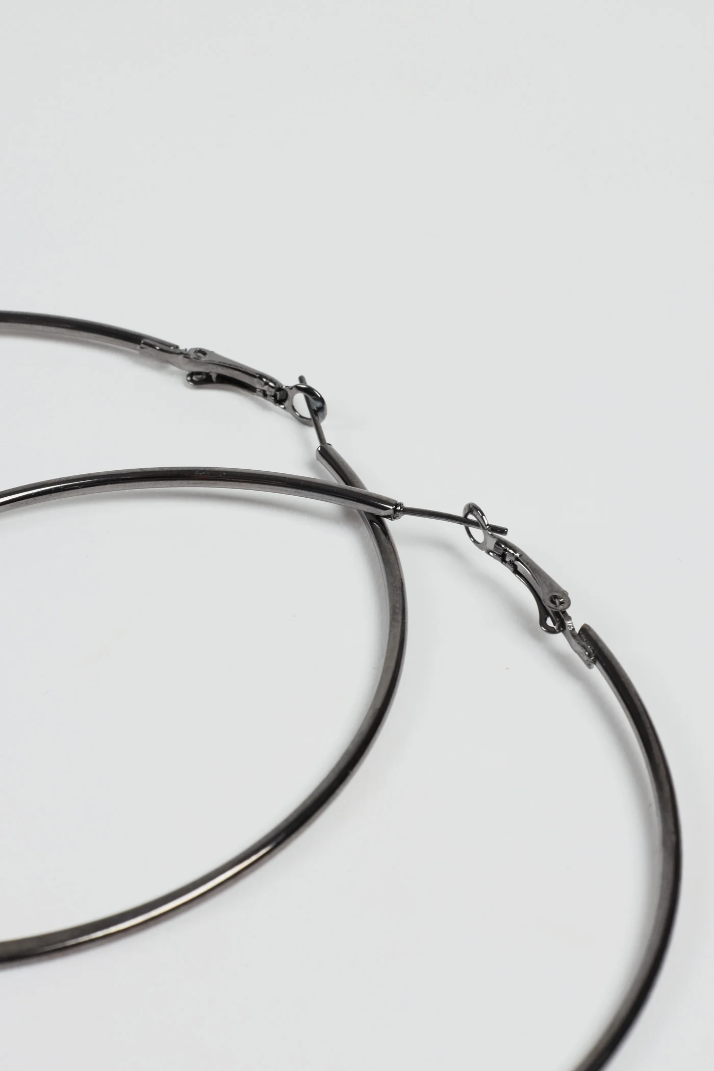 Large Hoop Earrings - Gunmetal - Image 4