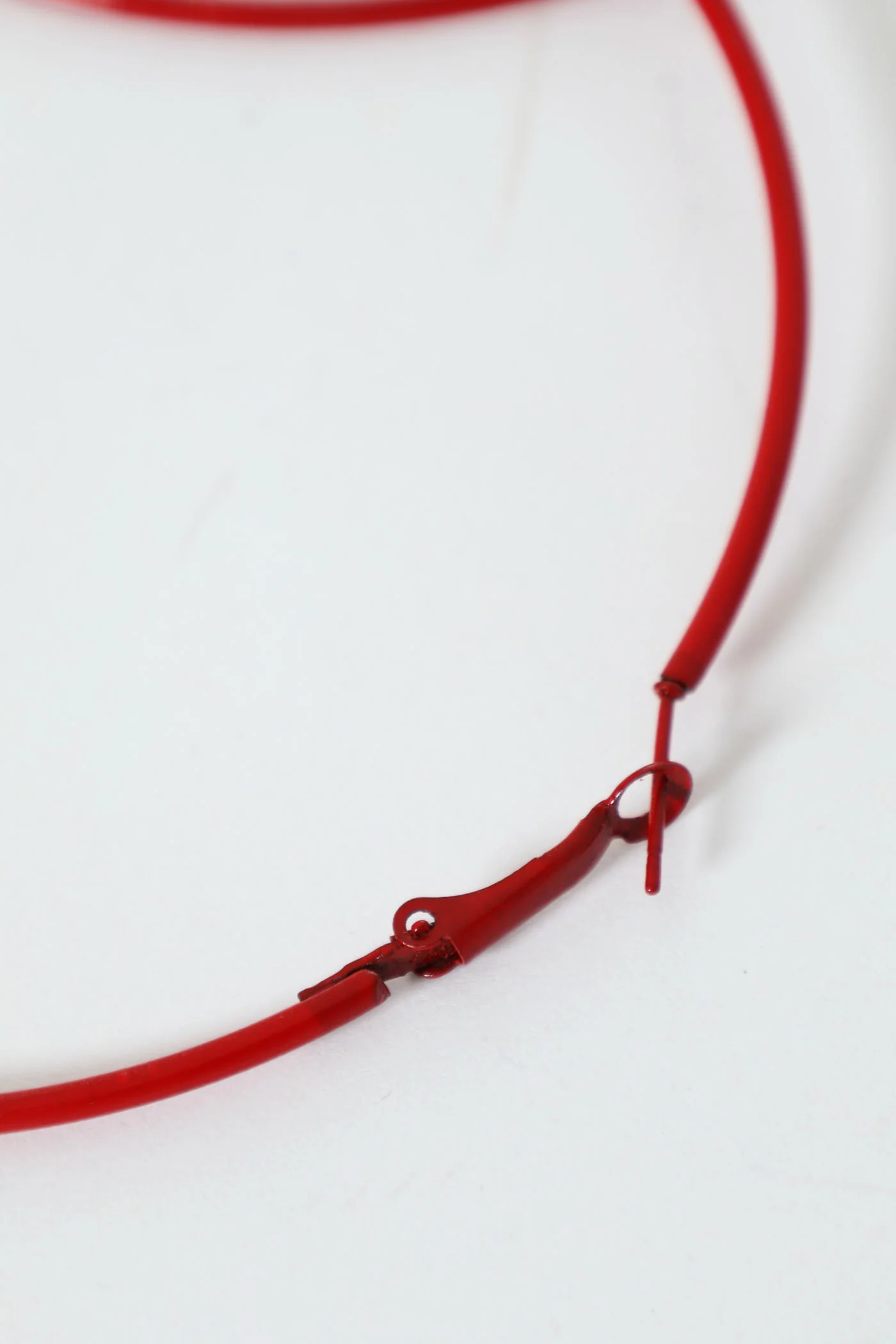 Large Hoop Earrings - Red - Image 2