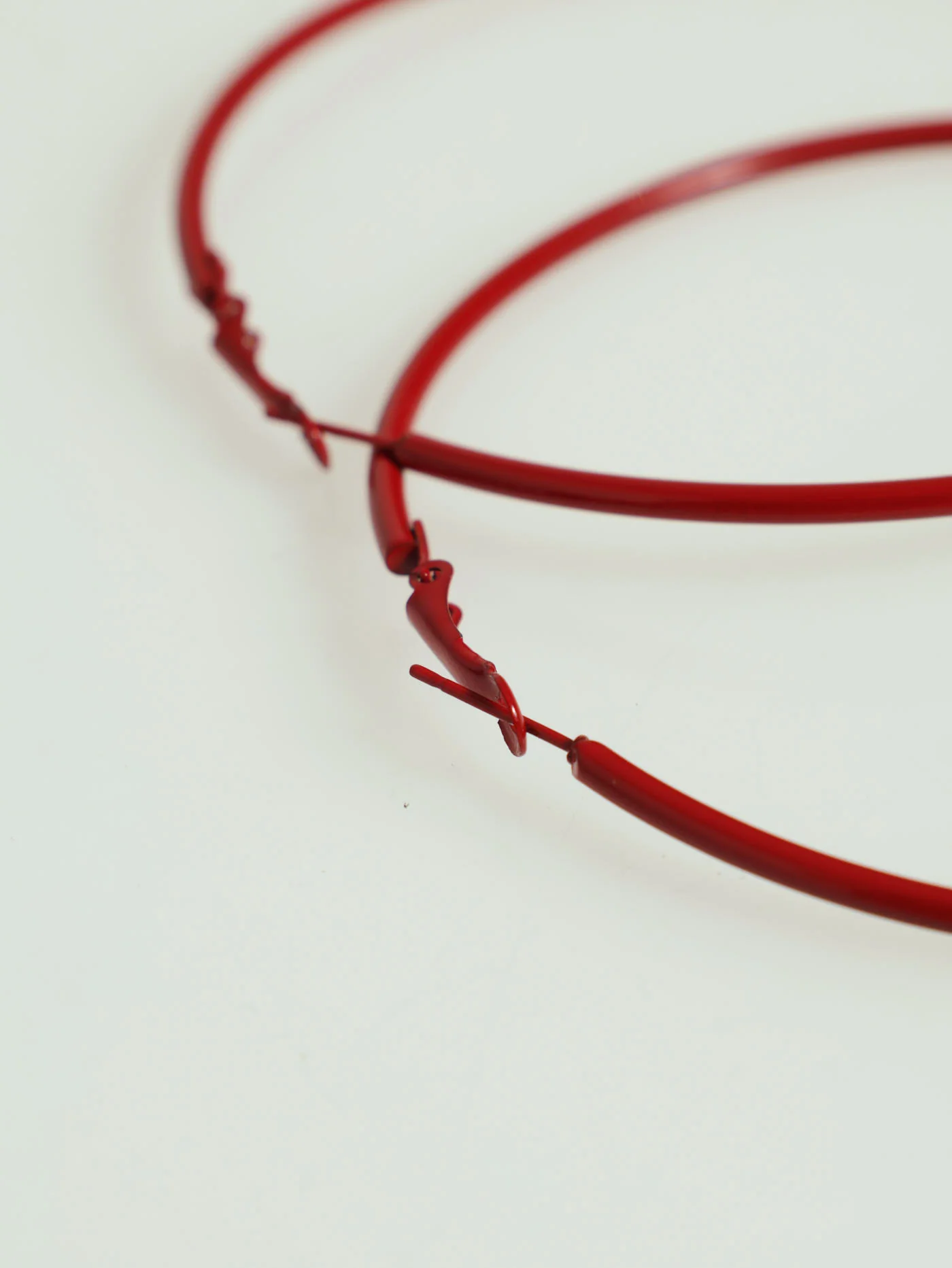 Large Hoop Earrings - Red - Image 2