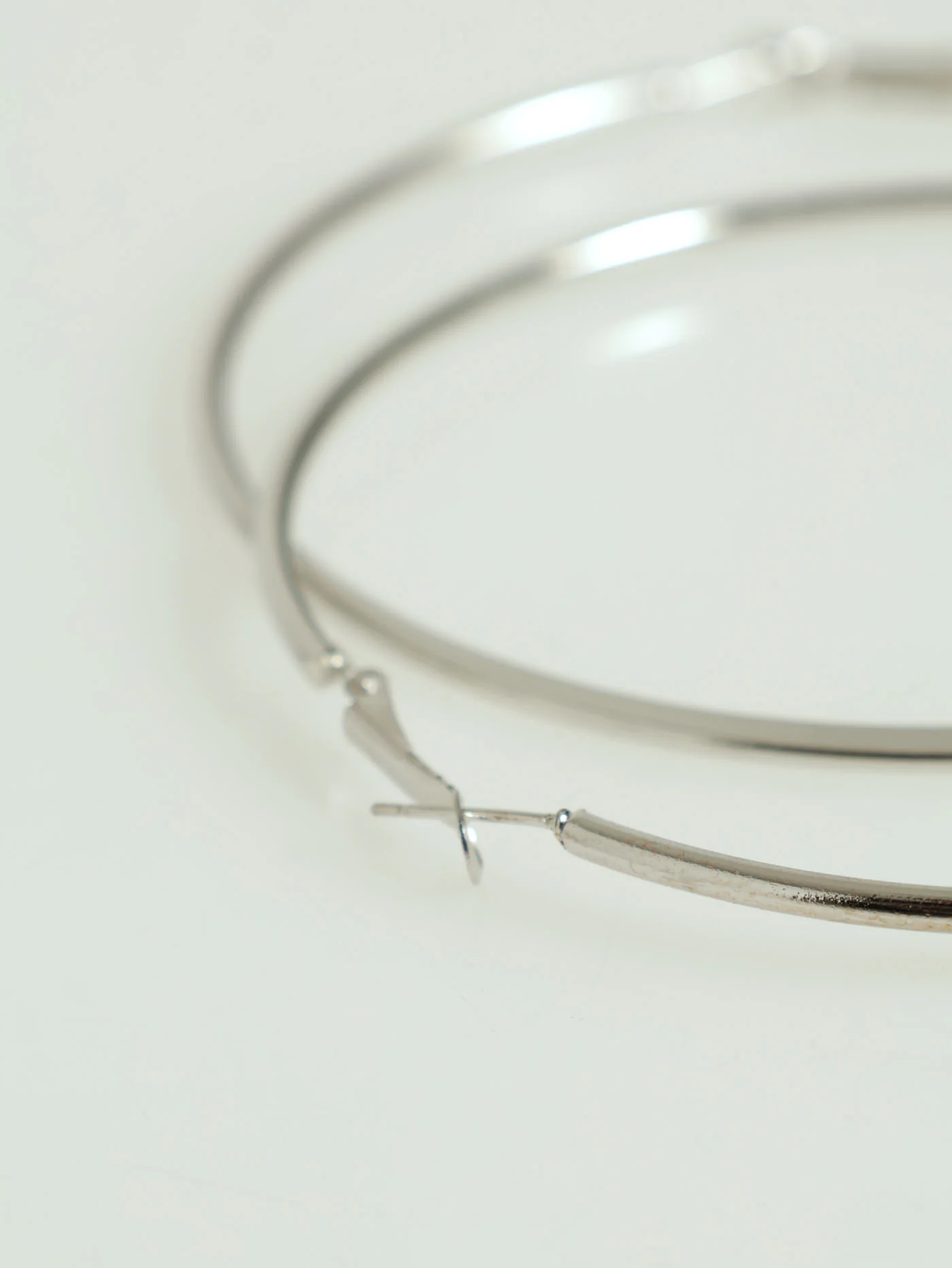 Large Hoop Earrings - Silver - Image 2