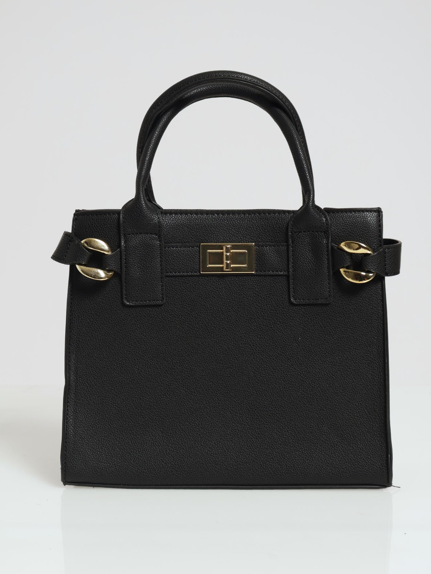 Large Lock & Chain Tote Bag - Black
