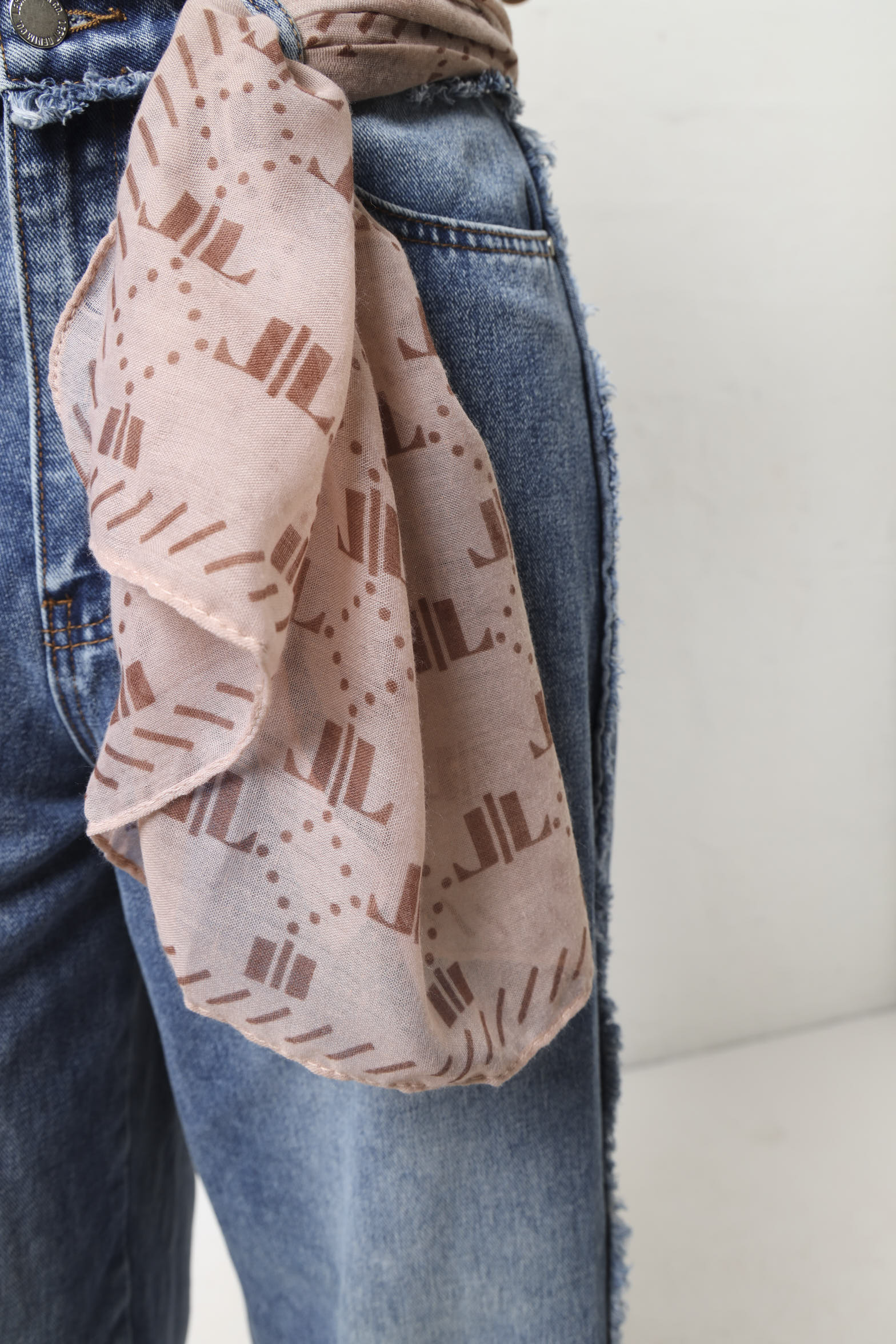 Large Monogram Sheer Scarf - Neutral - Image 3