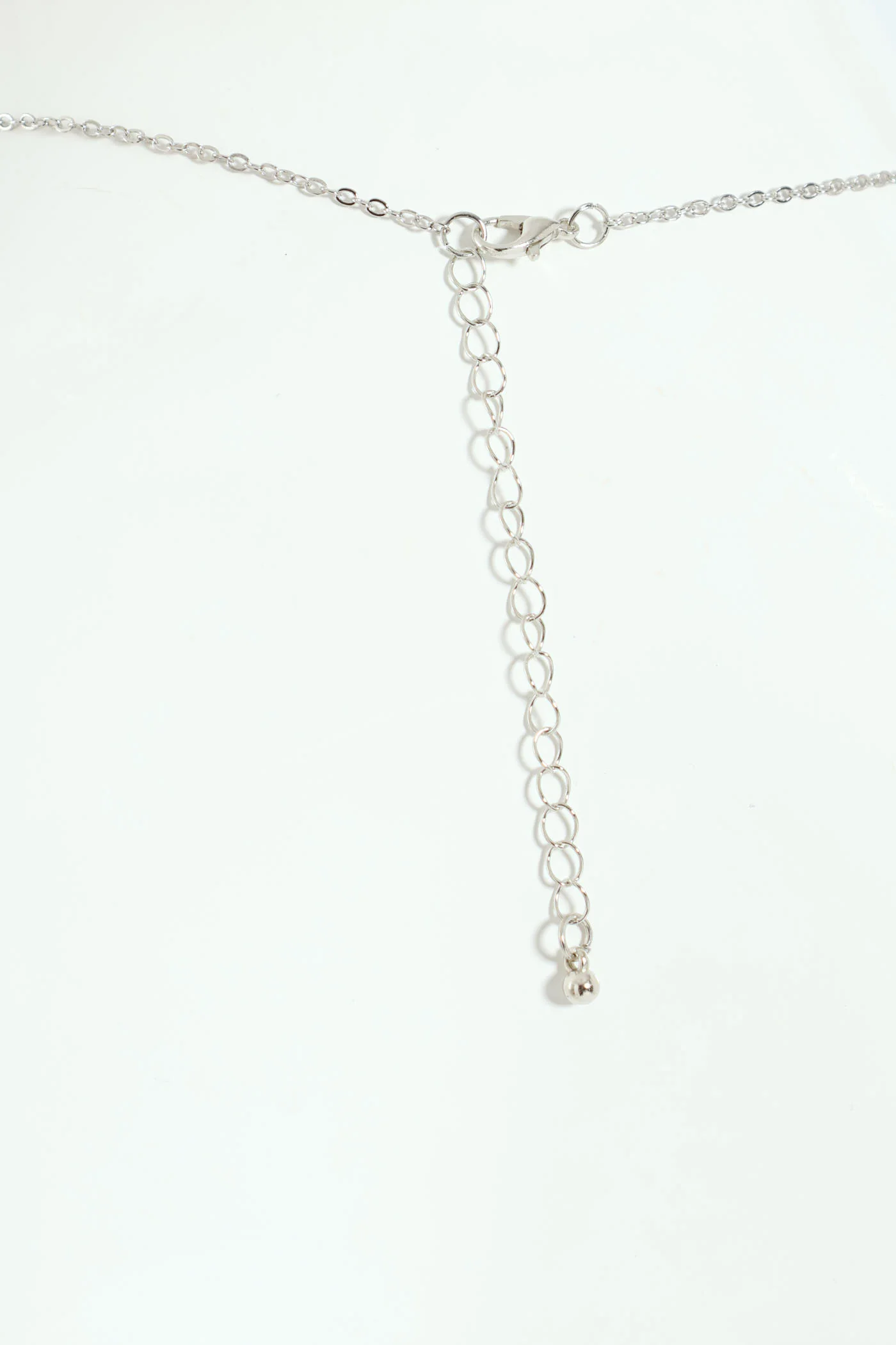 Lariat Diamante Heart Necklace - Silver - Image 2