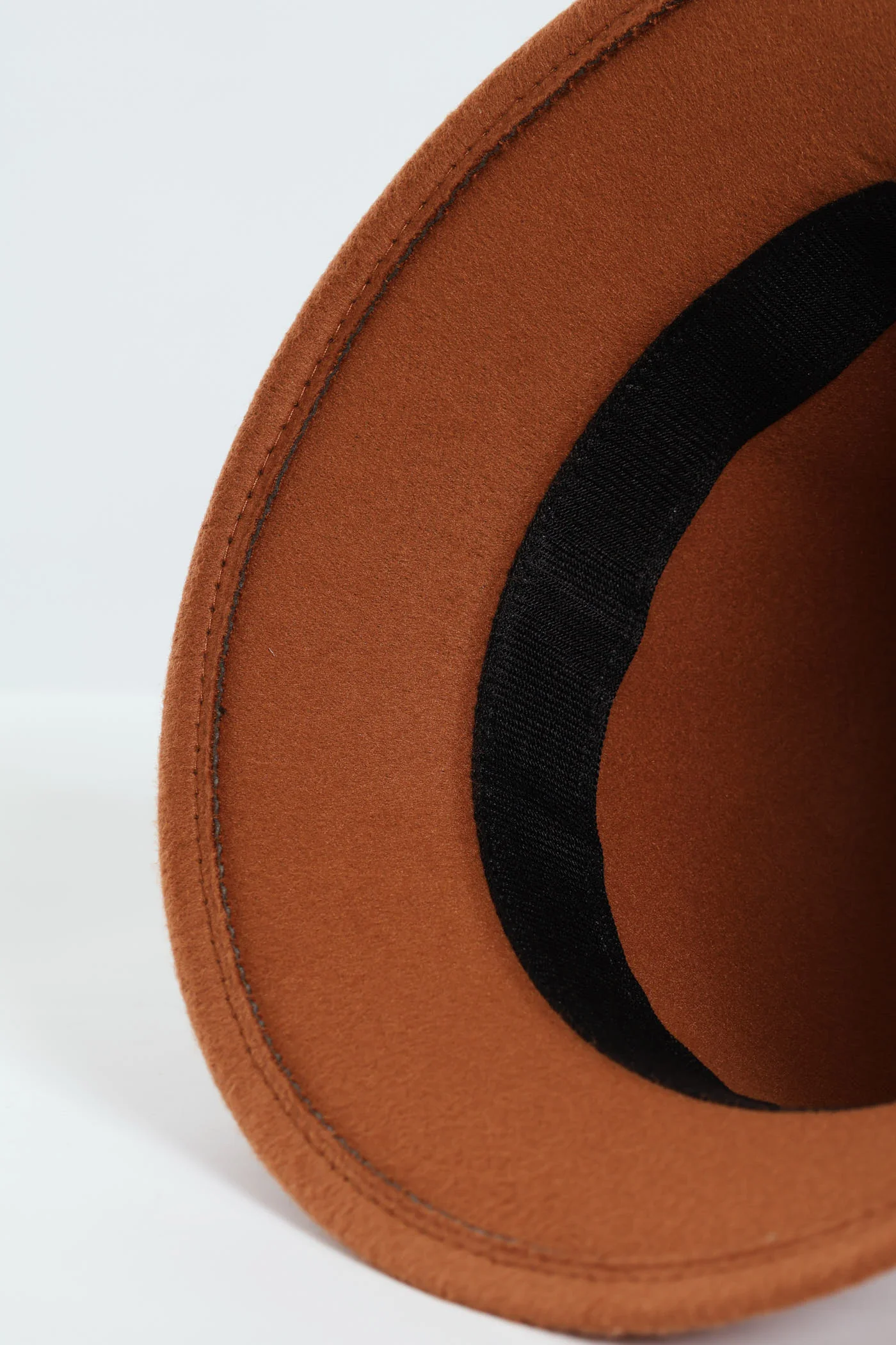 Leather Monogram Felt Cloche Hat - Camel - Image 4