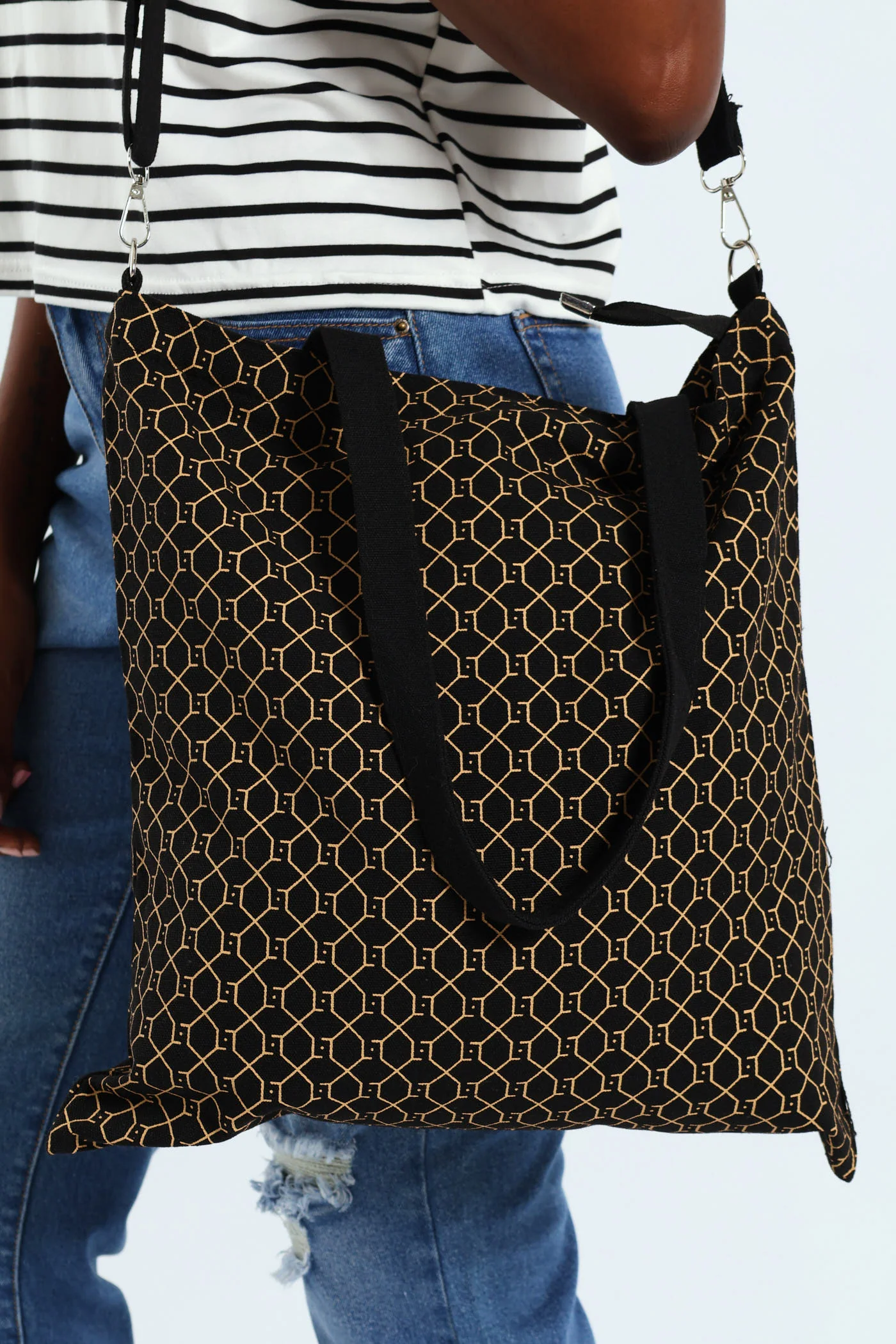 Legit Monogram Canvas Shopper Bag - Black - Image 3