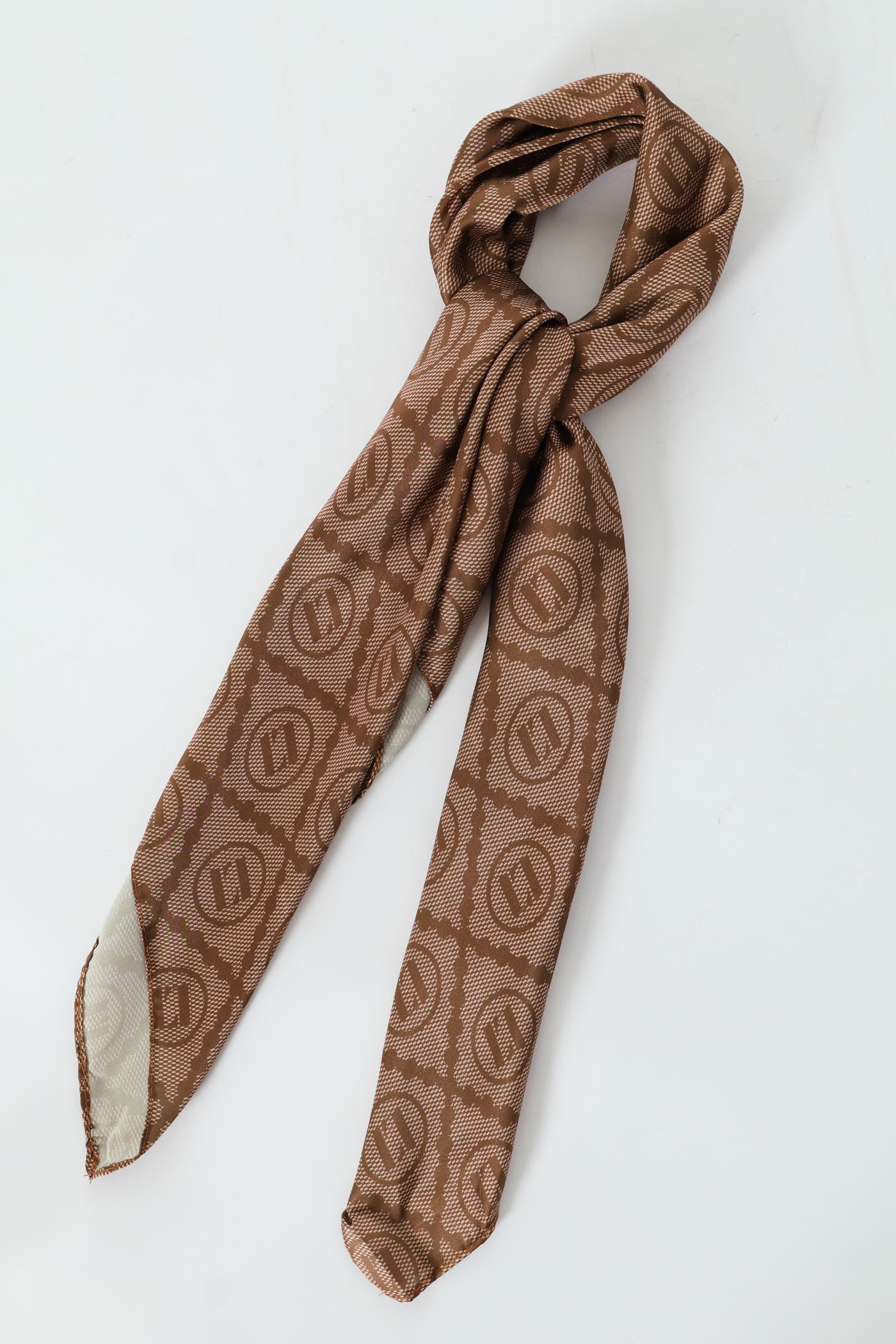 Legit Monogram Satin Scarf - Brown