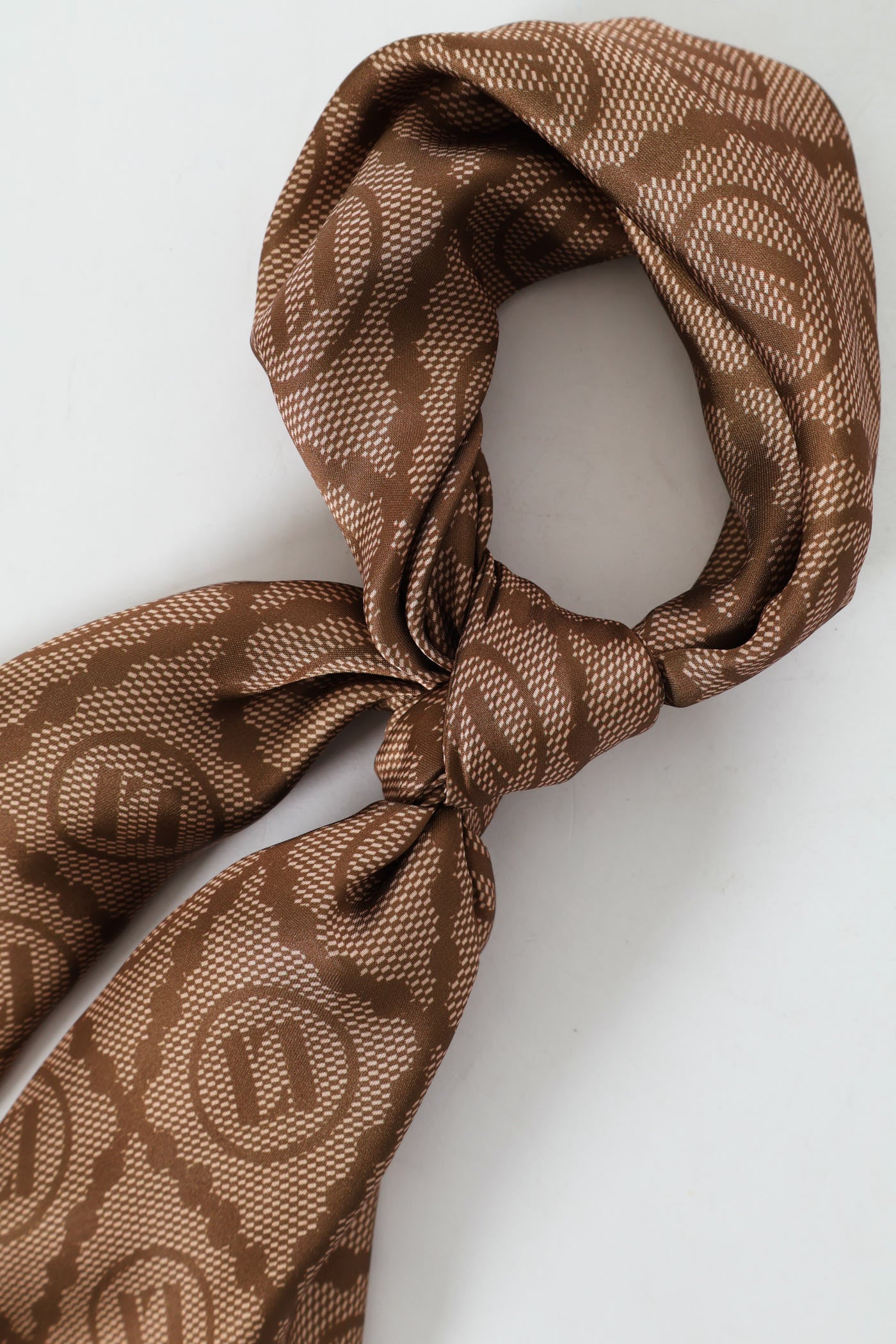 Legit Monogram Satin Scarf - Brown - Image 3