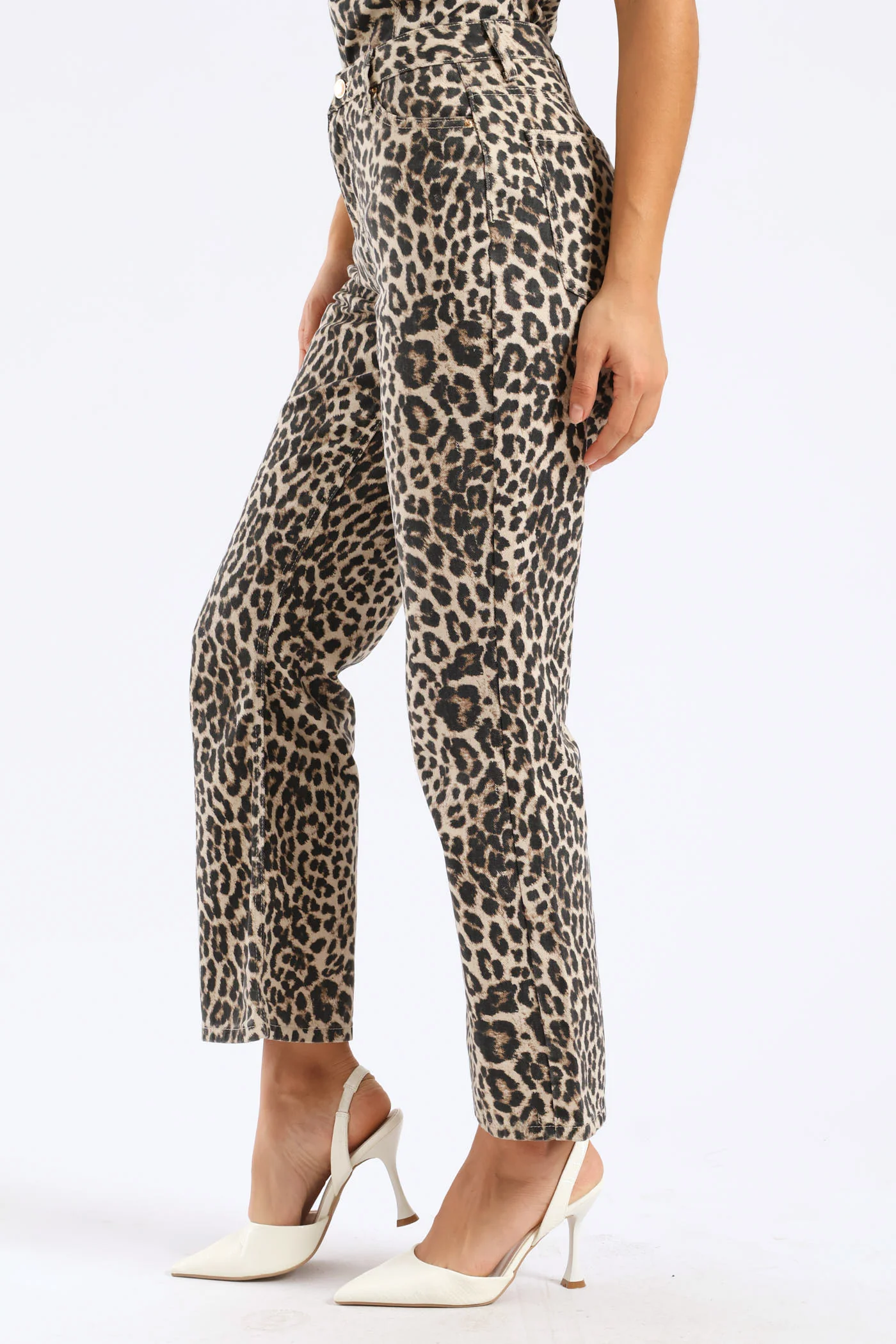 Leopard Crop Flare Leg Jean - Animal - Image 3