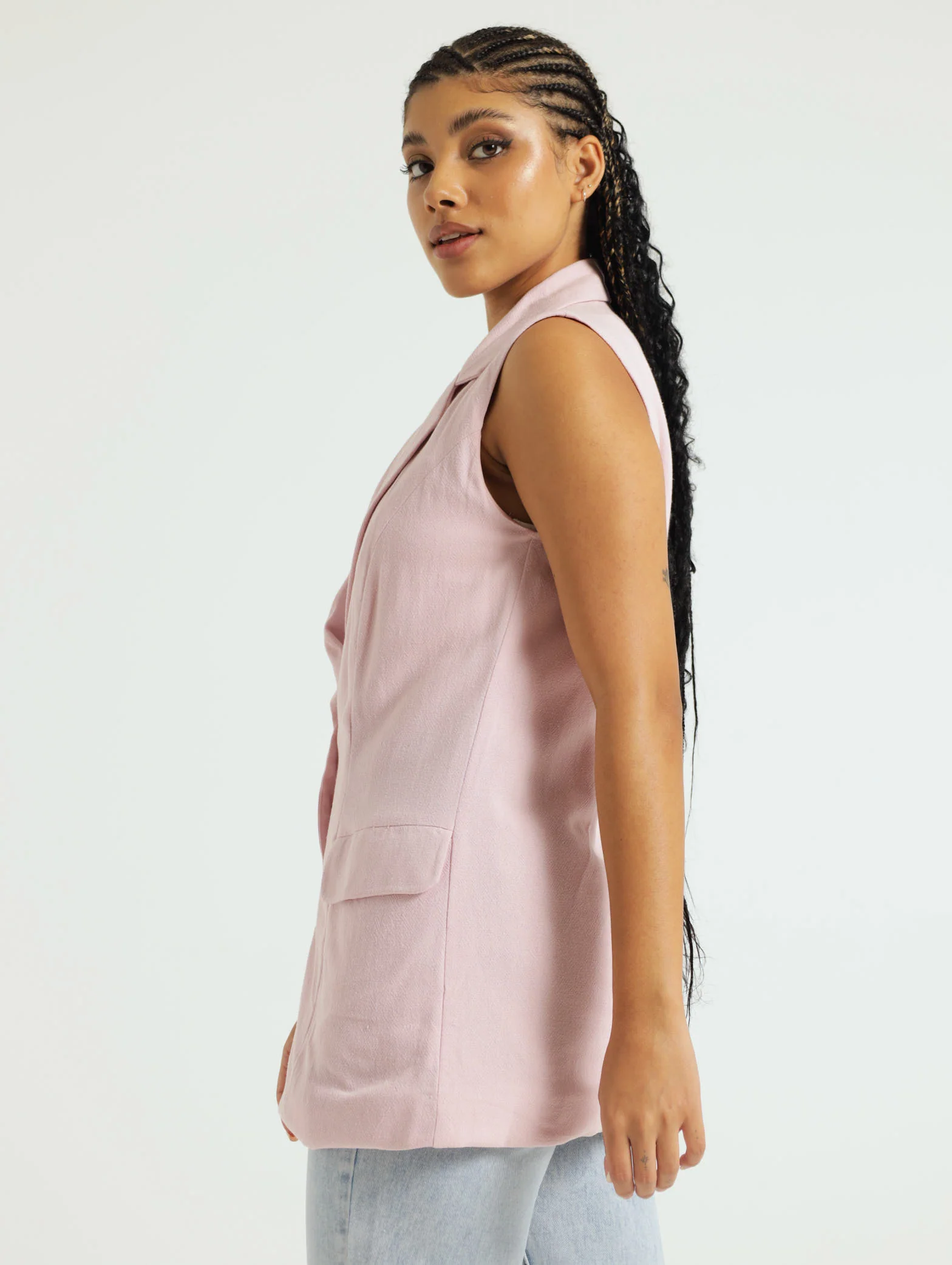 Linen Blazer - Pink - Image 2