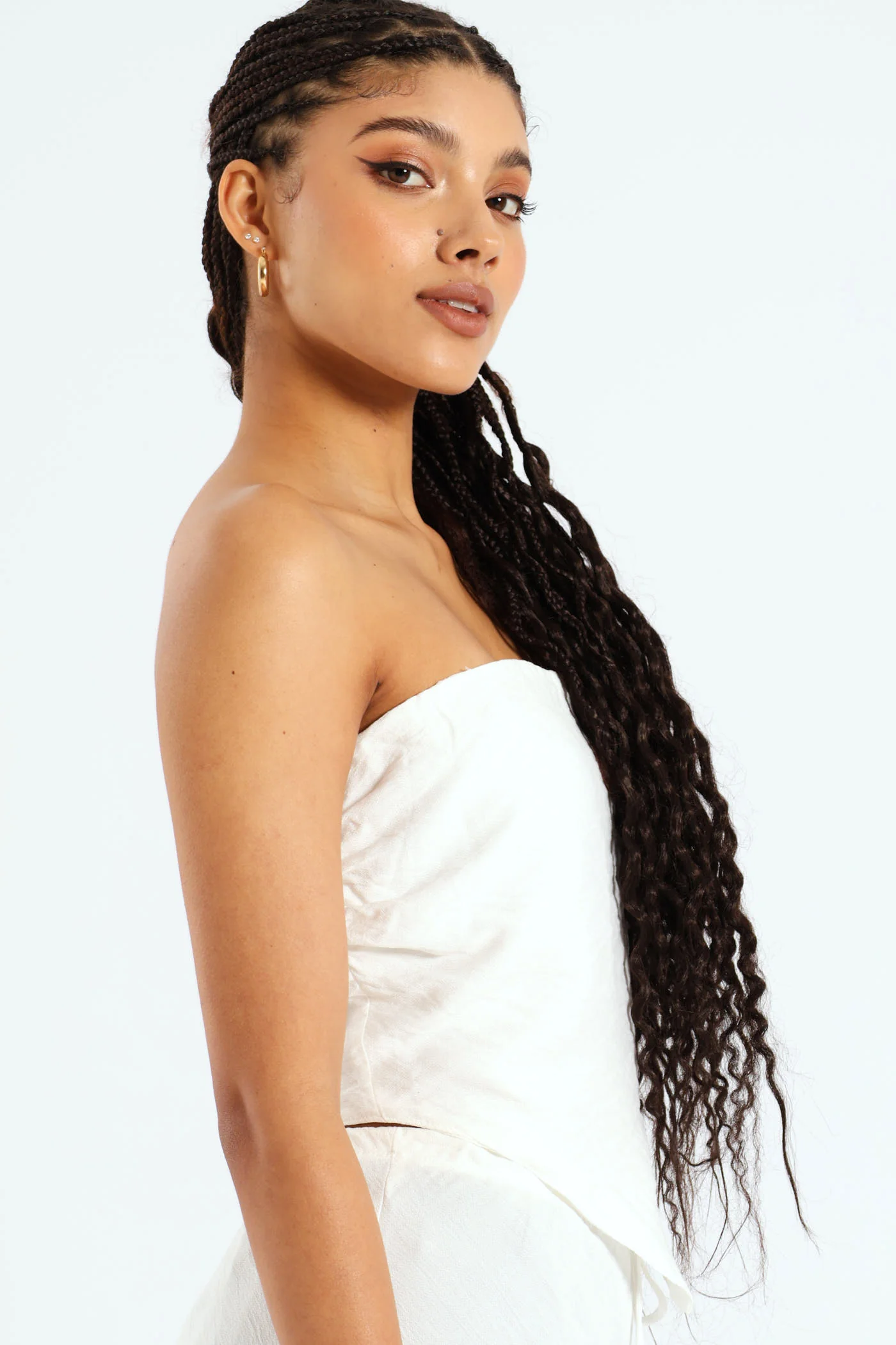Linen Hanky Boobtube - White - Image 3