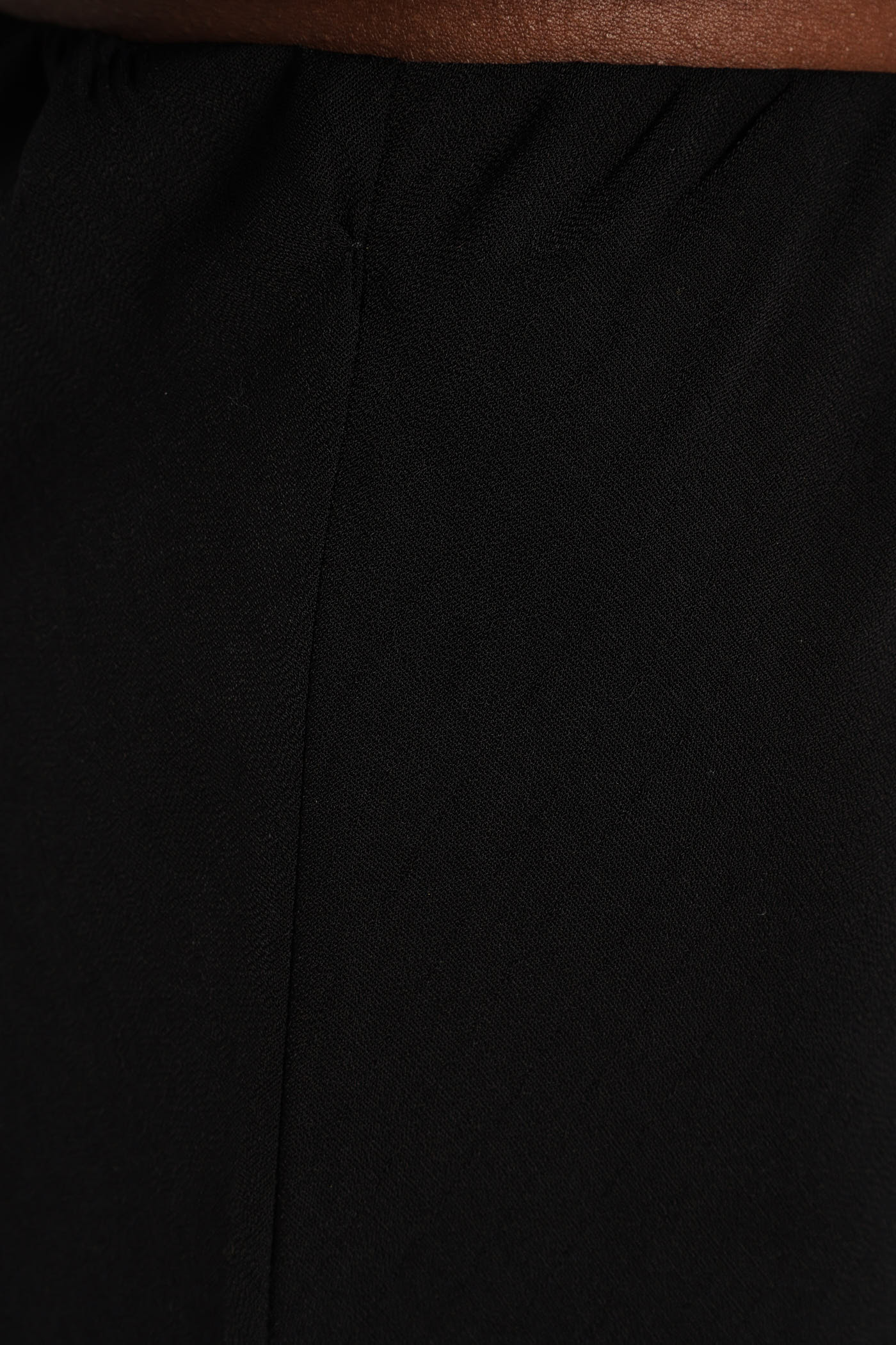Linen Look Slip Midi Skirt - Black - Image 5