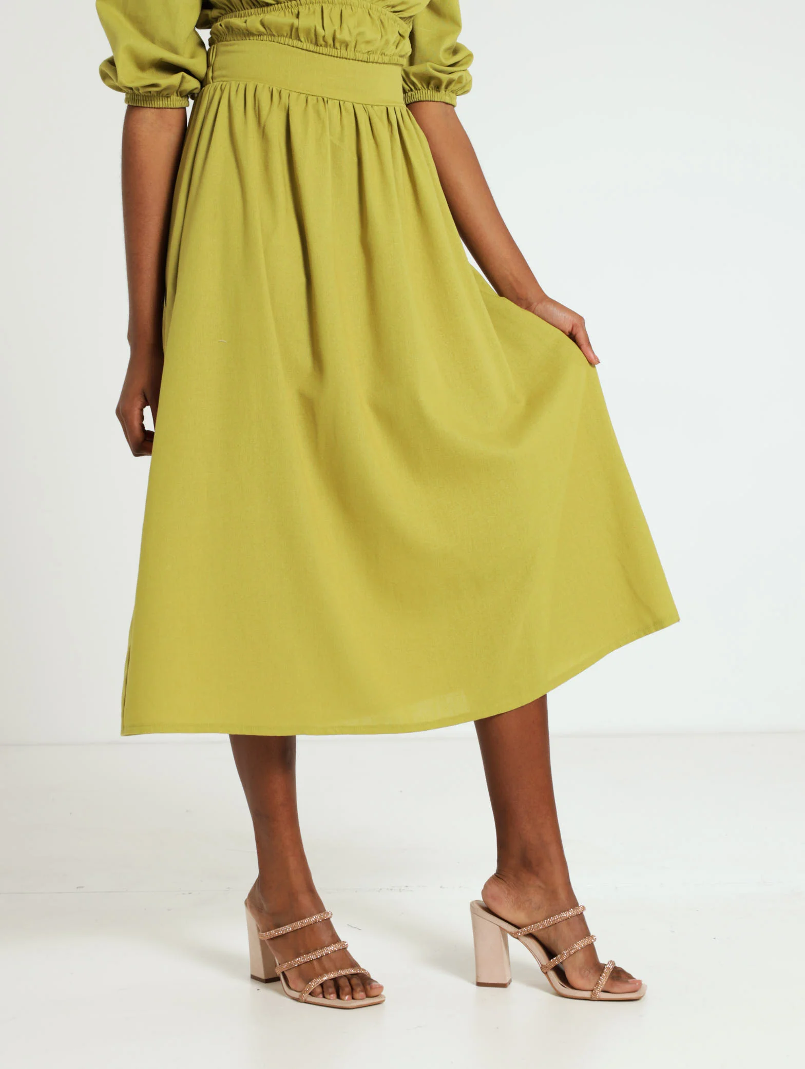 Linen Midi Skirt