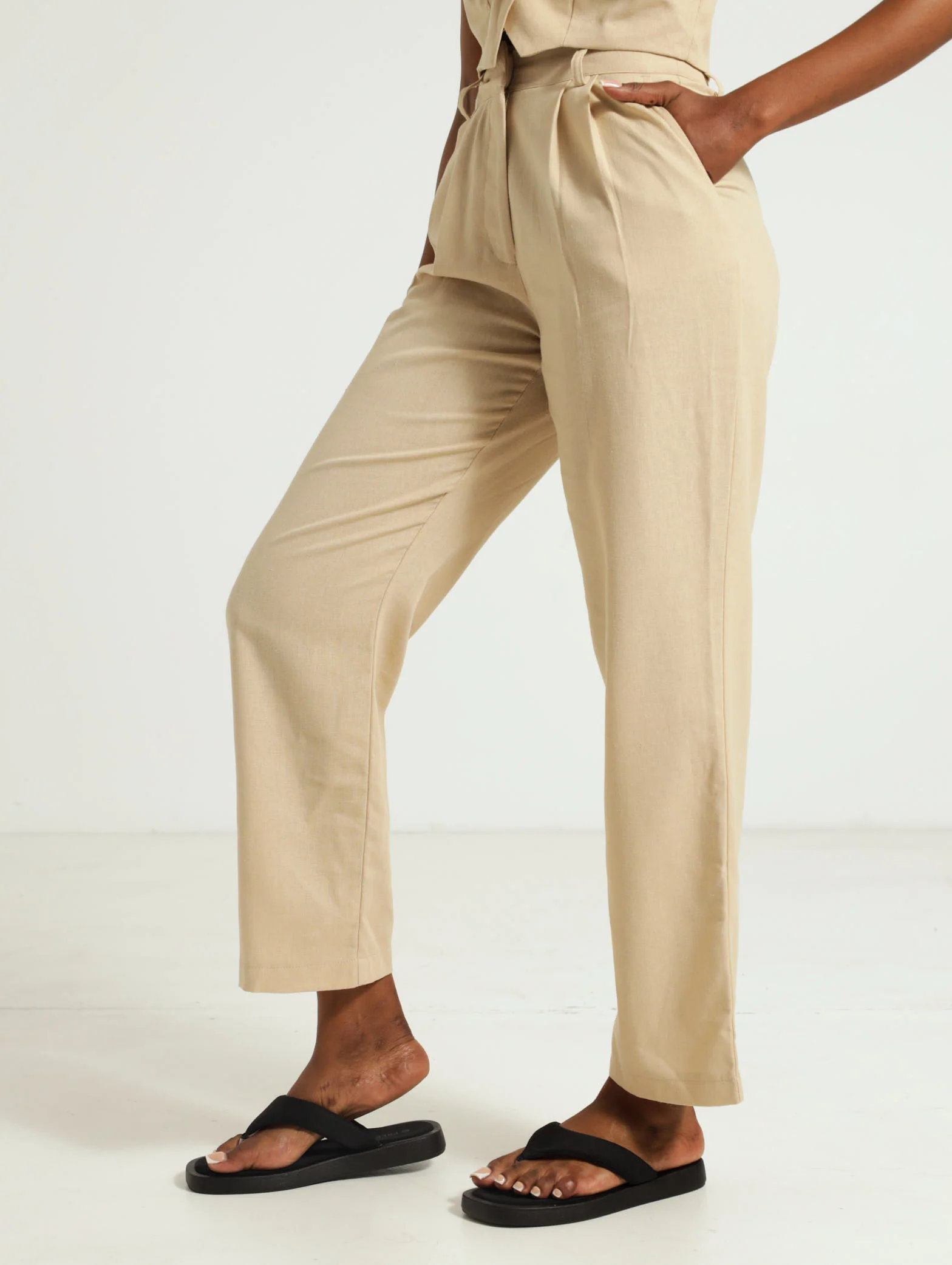 Linen Slim Leg Pants - Image 2