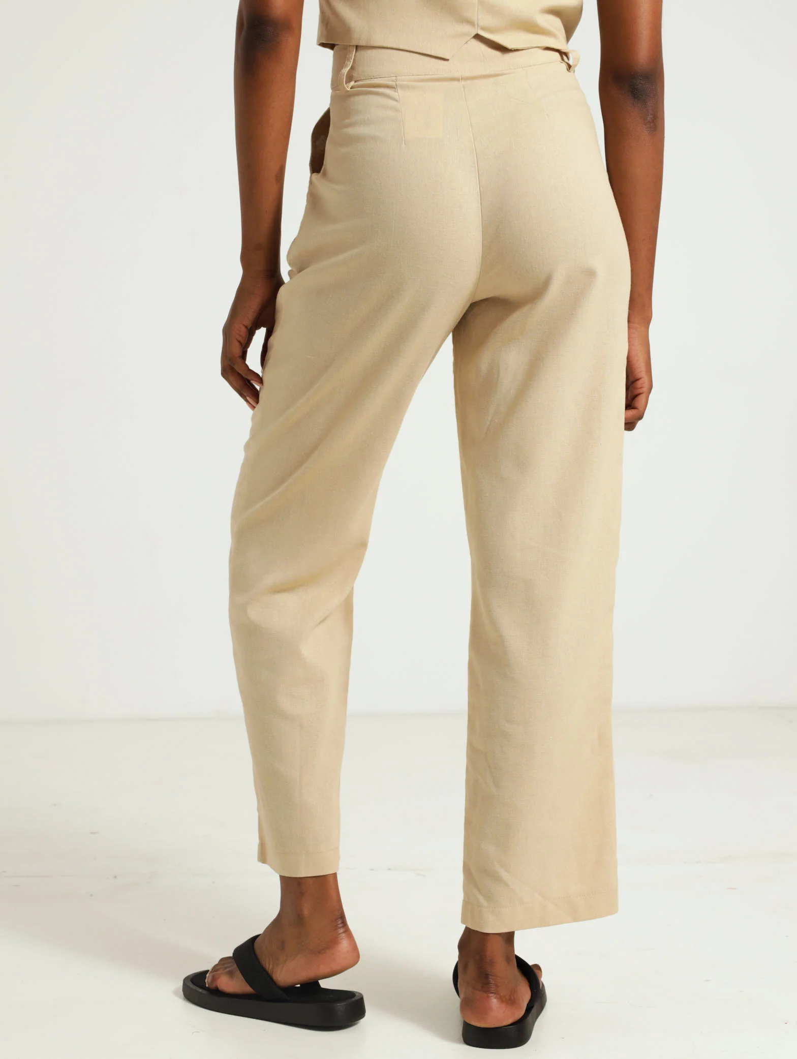 Linen Slim Leg Pants - Image 3