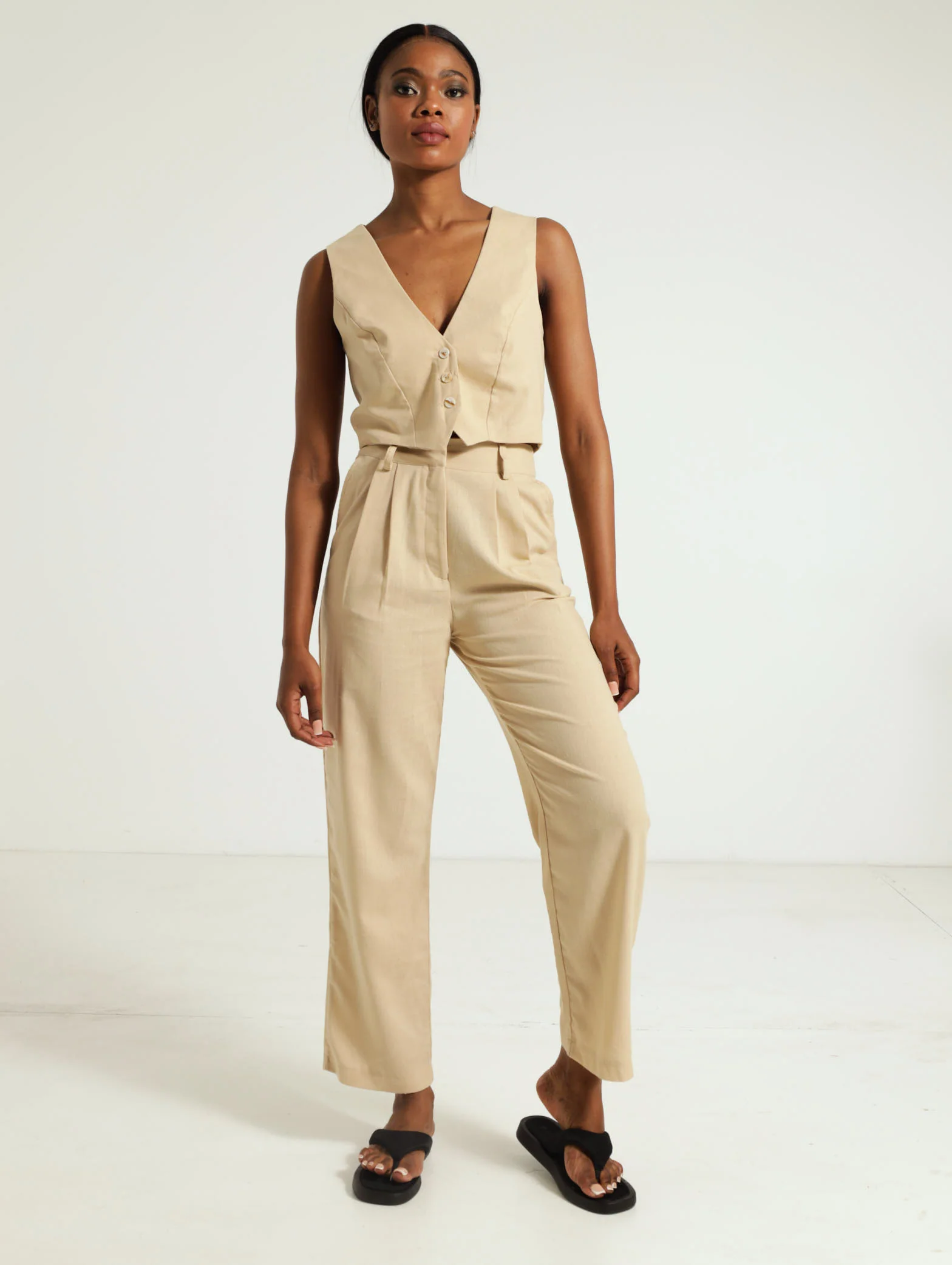 Linen Slim Leg Pants - Image 5
