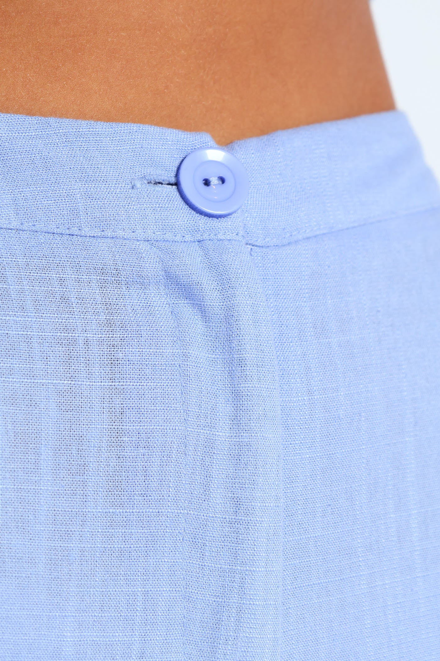 Linen Wideleg Pants - Blue - Image 5