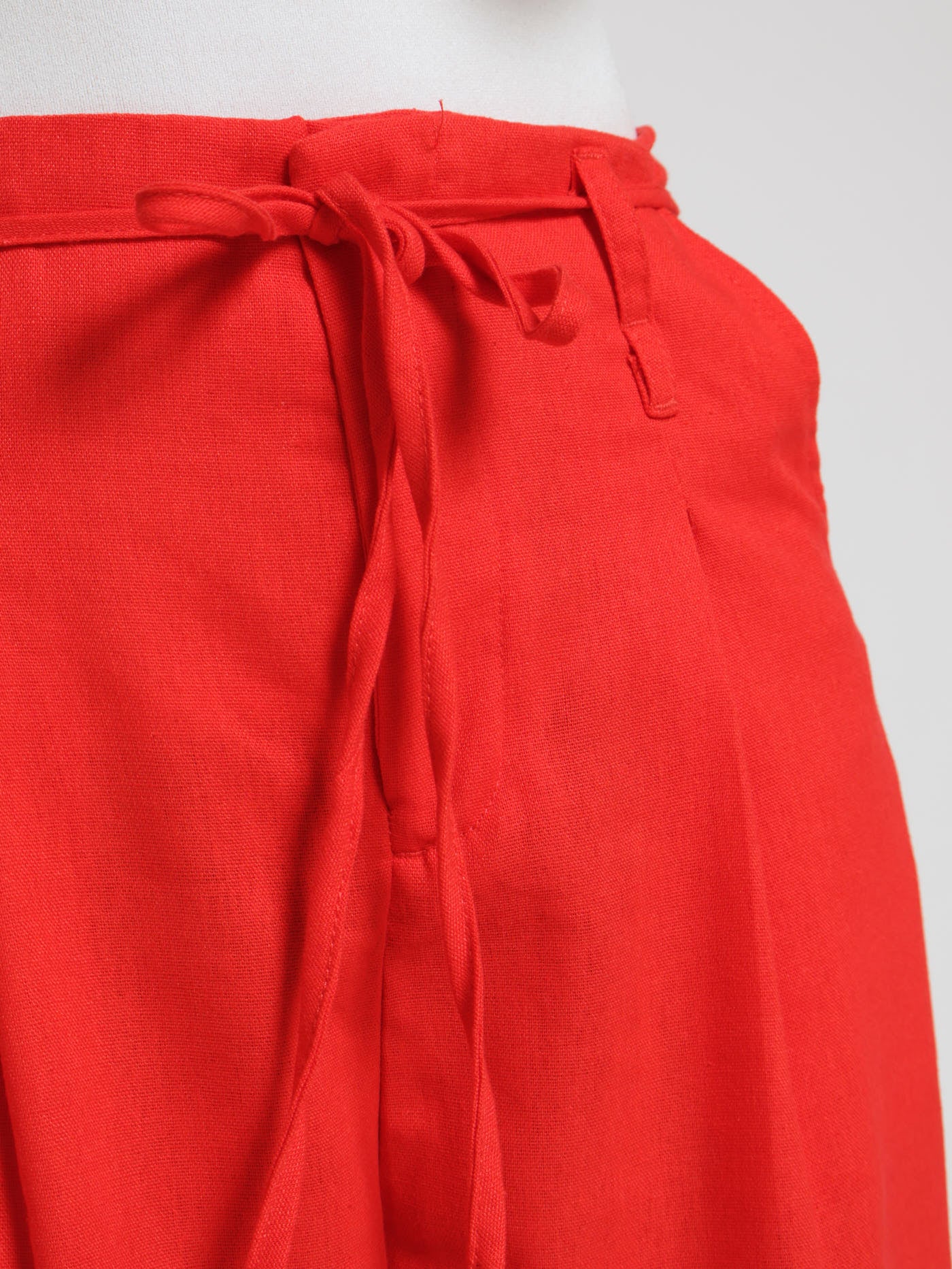 Linen Wideleg Pants - Red - Image 4