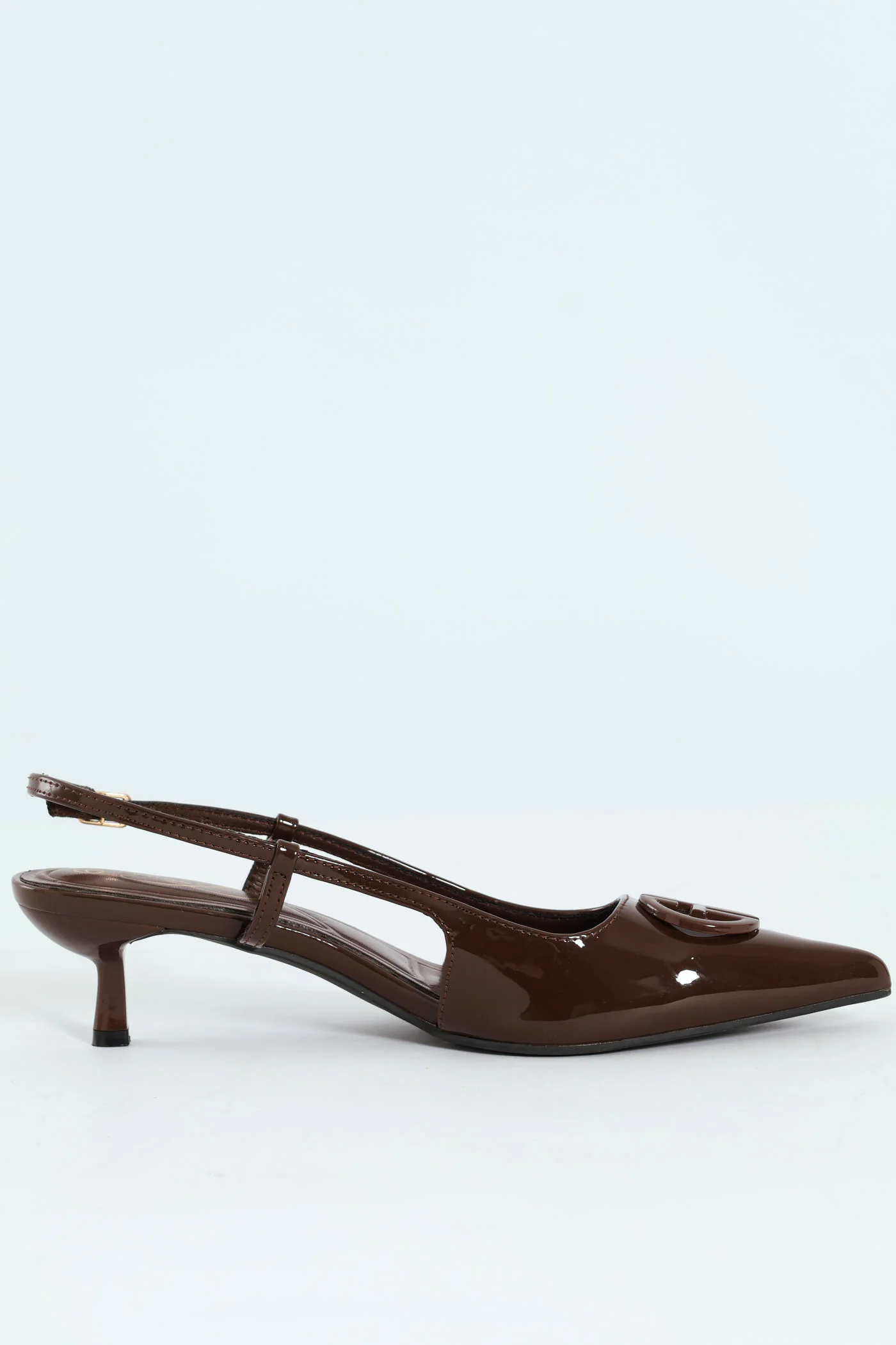 Lo Stiletto Pointy Slingback Court Heel - Chocolate - Image 4