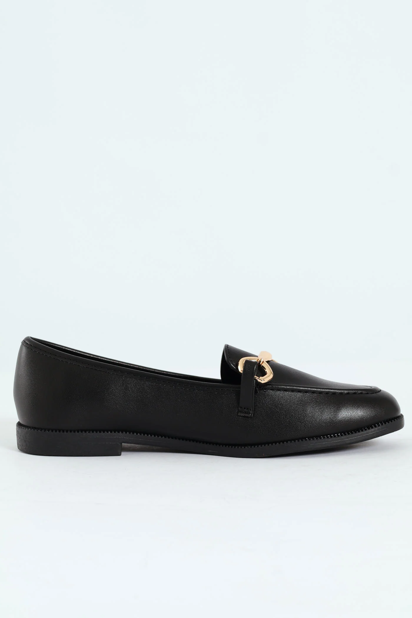 Loafer With Shaped Bar Trim - Black - Image 3