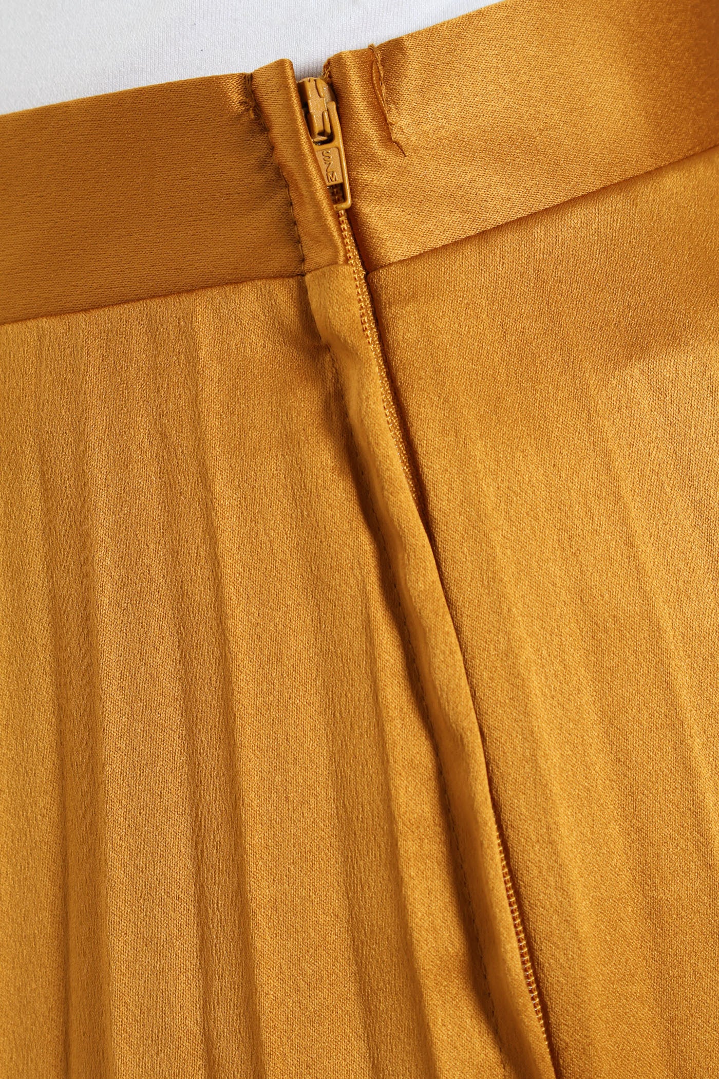 Long Length Pleated Skirt - Mustard - Image 4