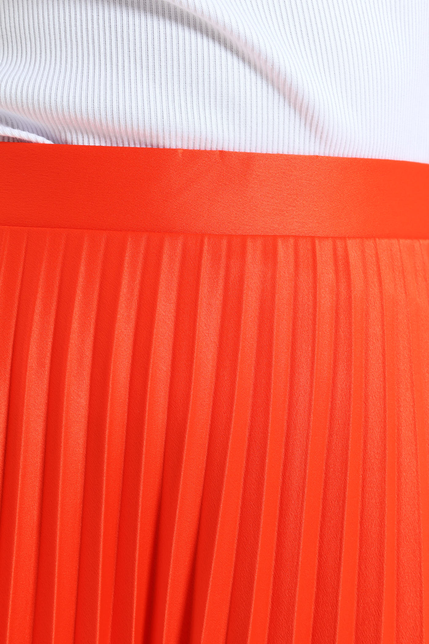 Long Length Pleated Skirt - Orange - Image 3