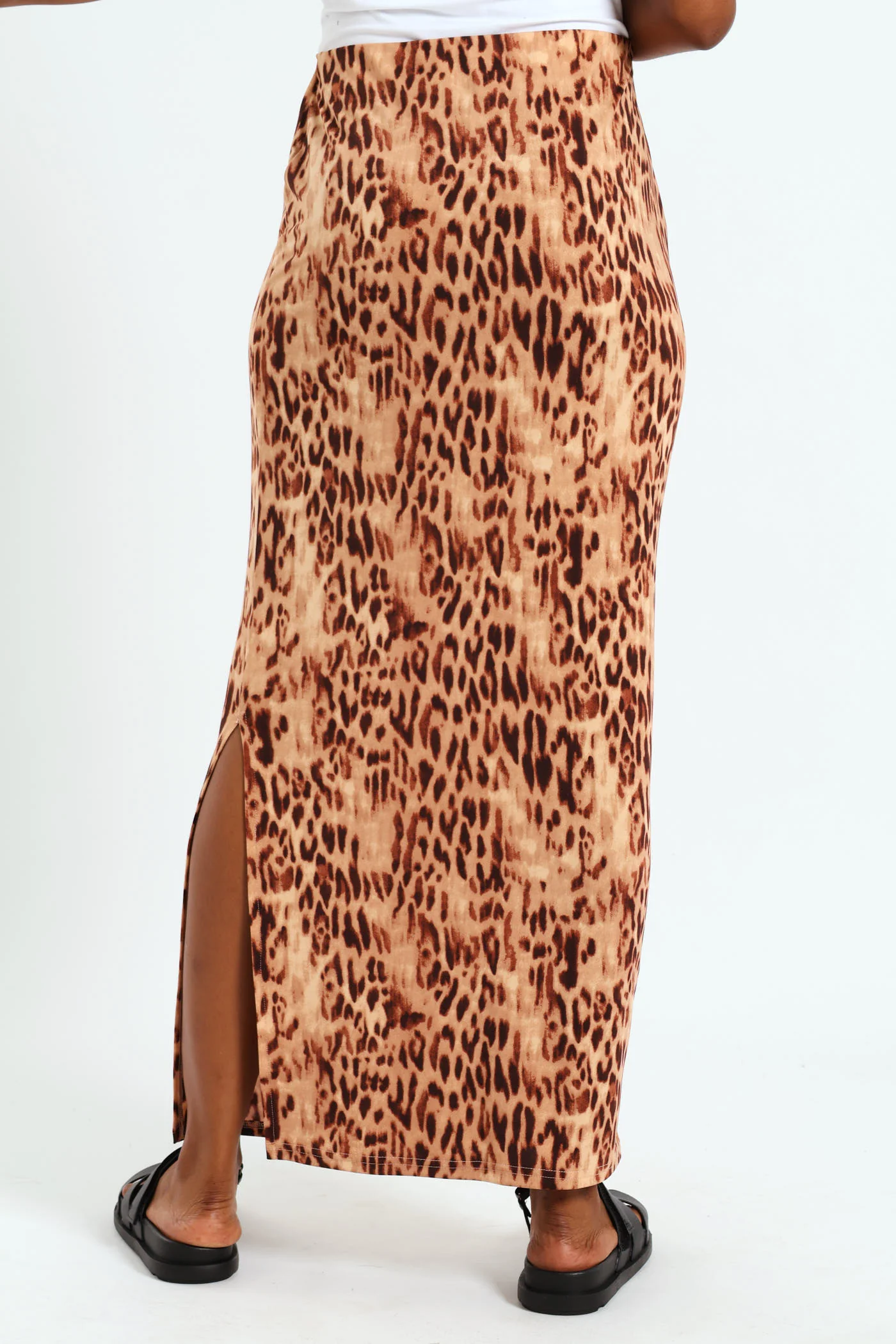 Long Length Slinky Skirt - Animal - Image 3