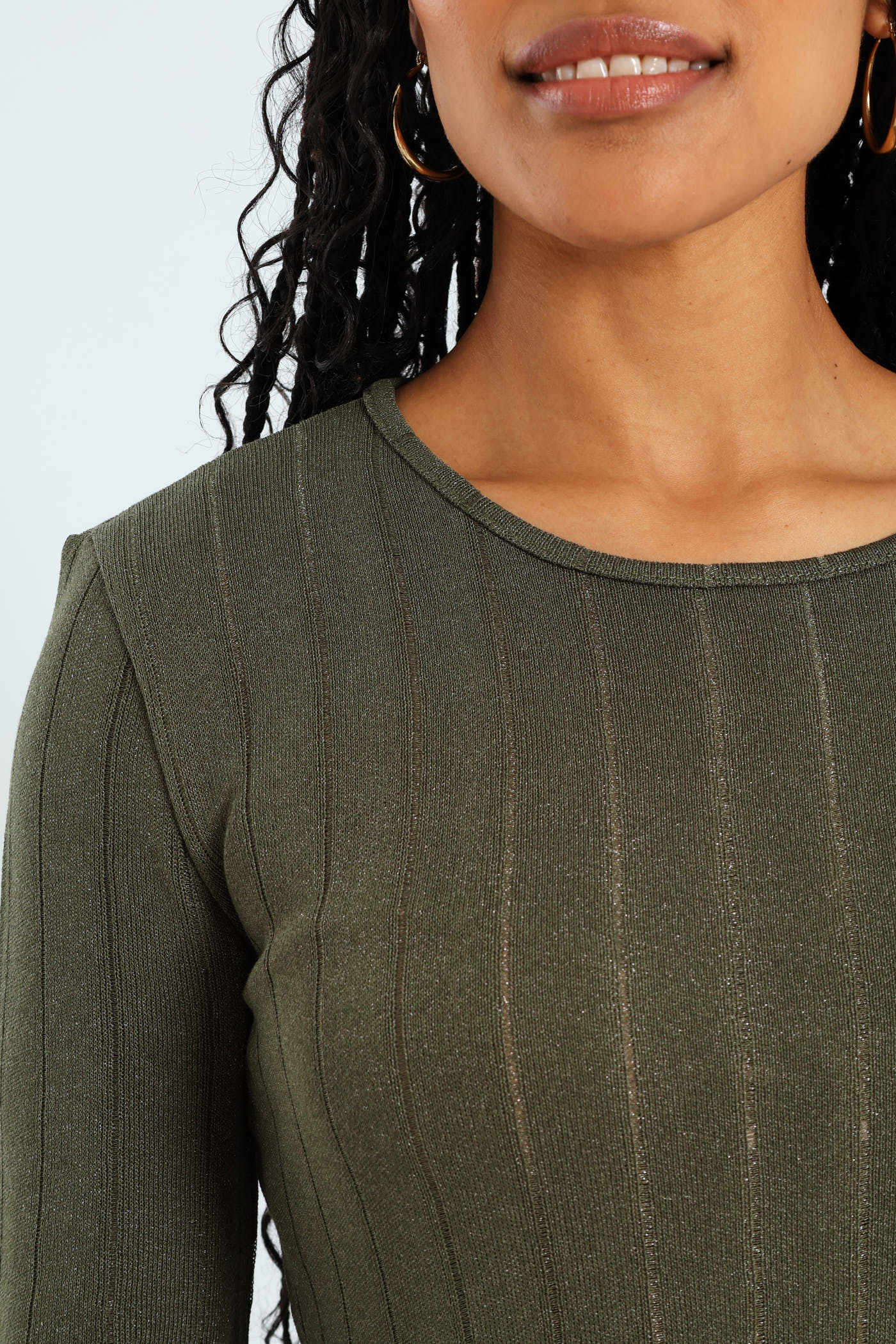 Long Sleeve Bandage Dress - Olive - Image 5