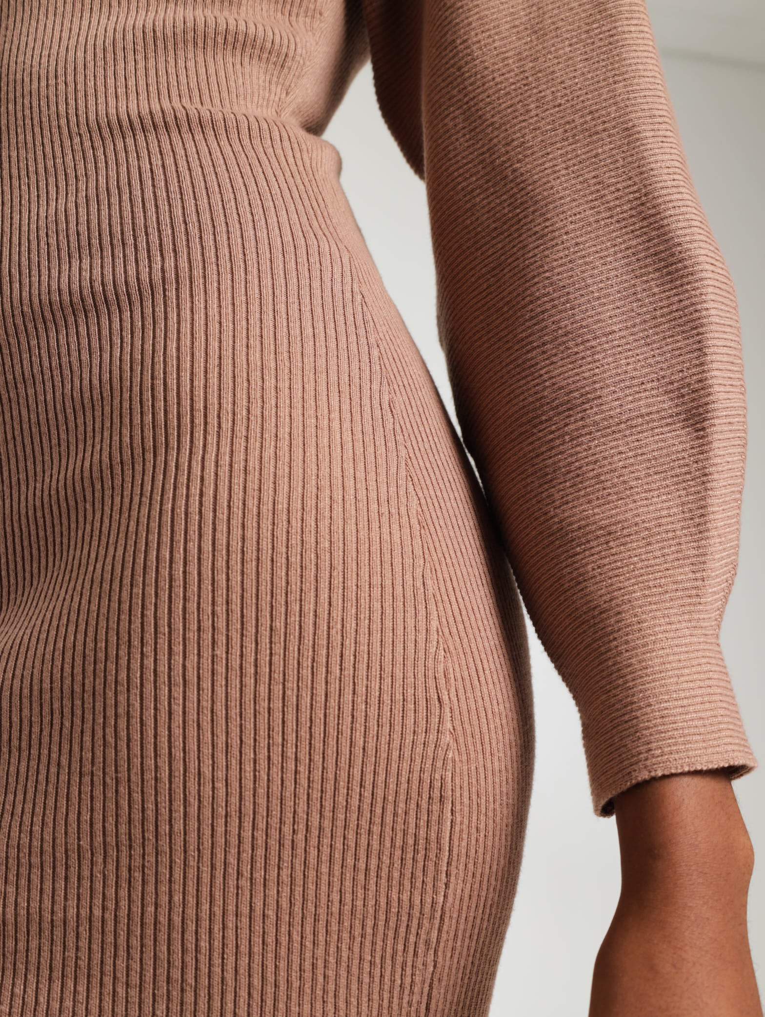 Long Sleeve Bell Knitwear Midi Dress - Image 5