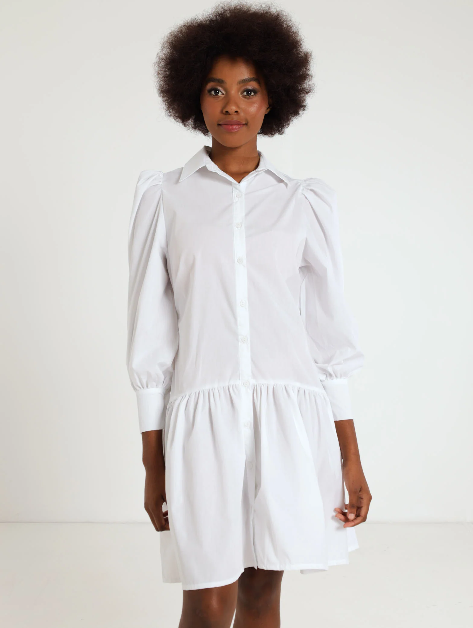 Long Sleeve Poplin Shirt Dress