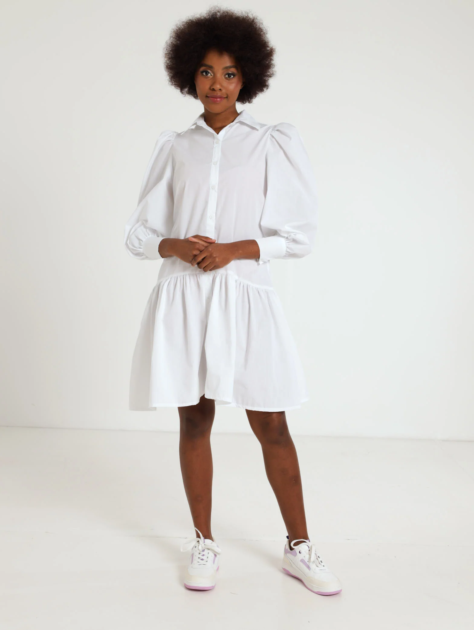 Long Sleeve Poplin Shirt Dress - Image 2