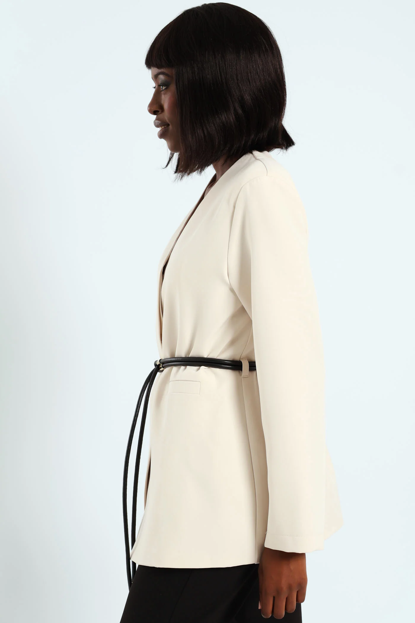 Long Sleeve Blazer - Cream - Image 4