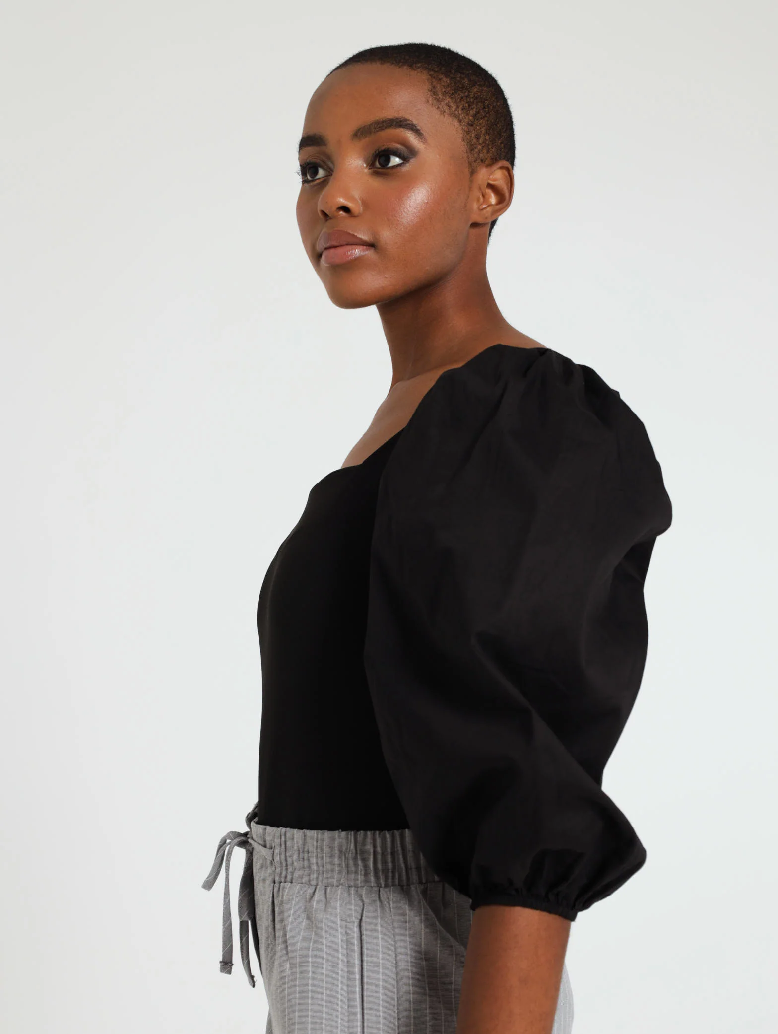 Long Sleeve Blouson Poplin Top - Image 3