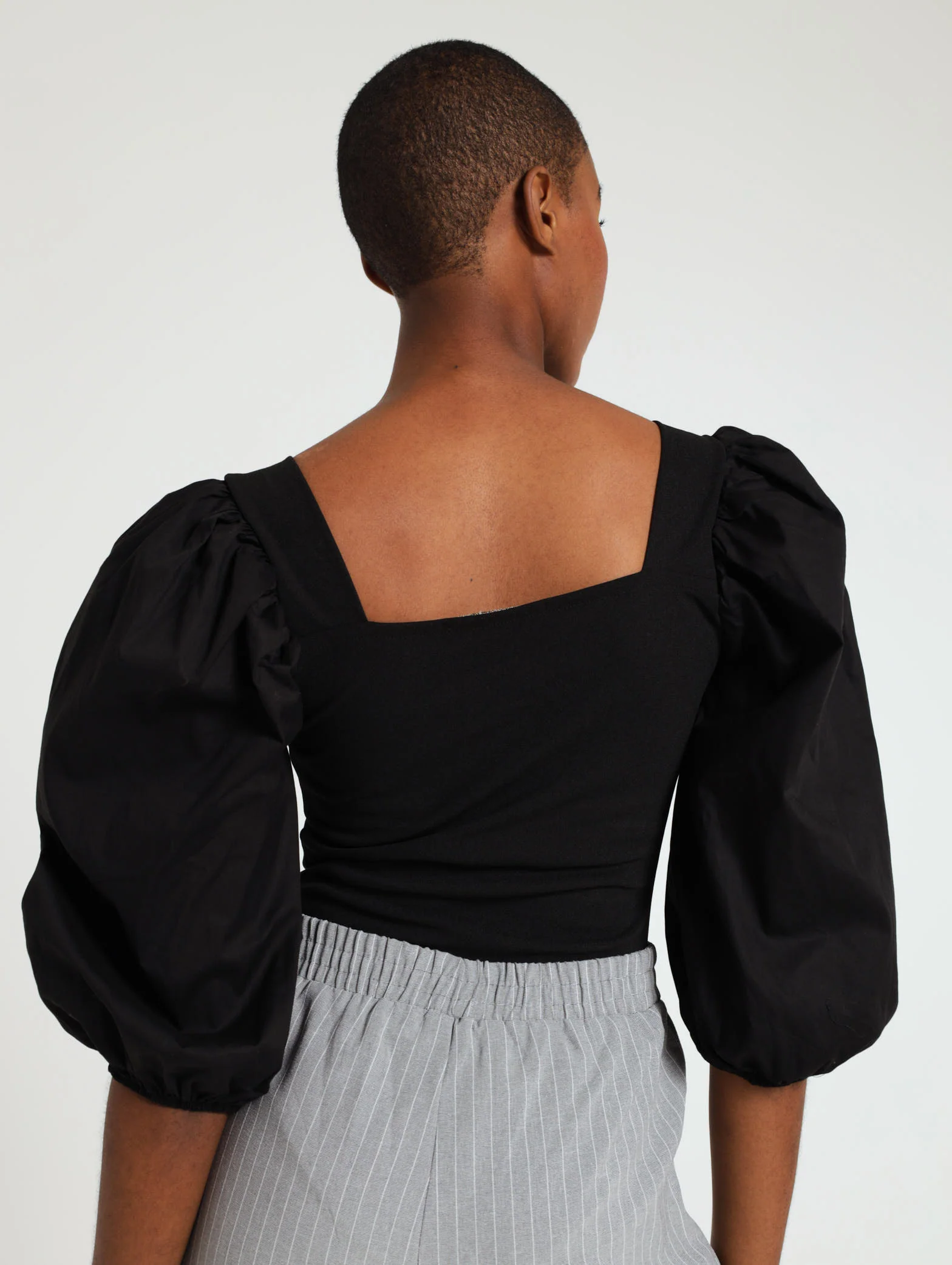 Long Sleeve Blouson Poplin Top - Image 4