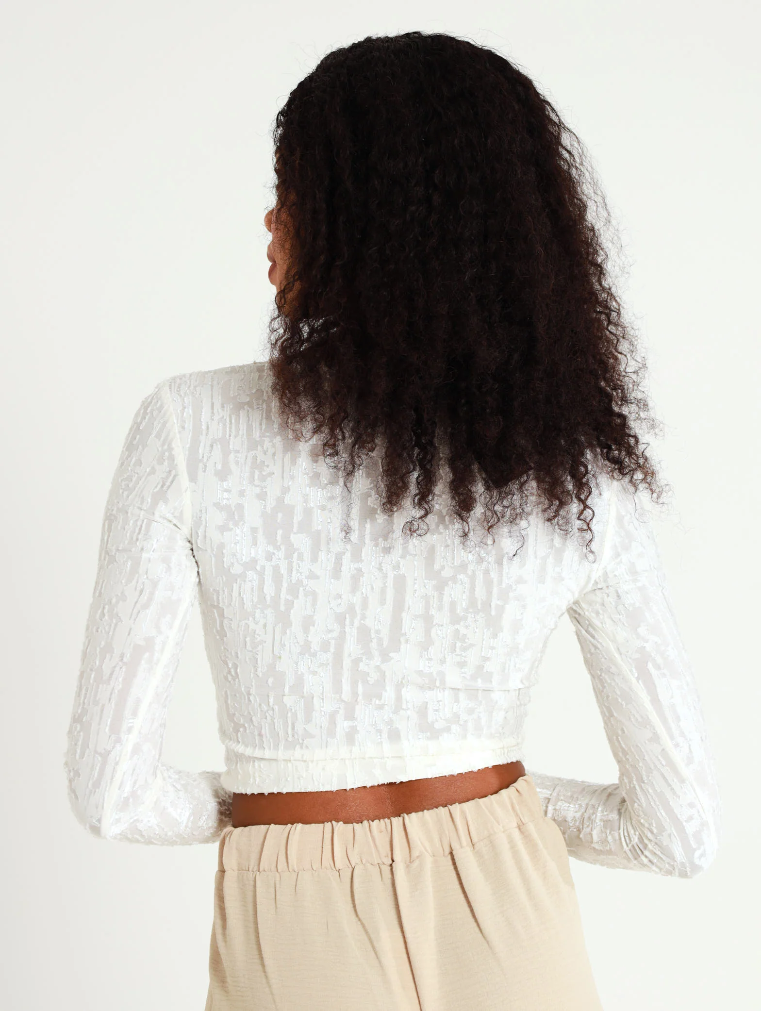 Long Sleeve Burnout Sweetheart Top - Image 3