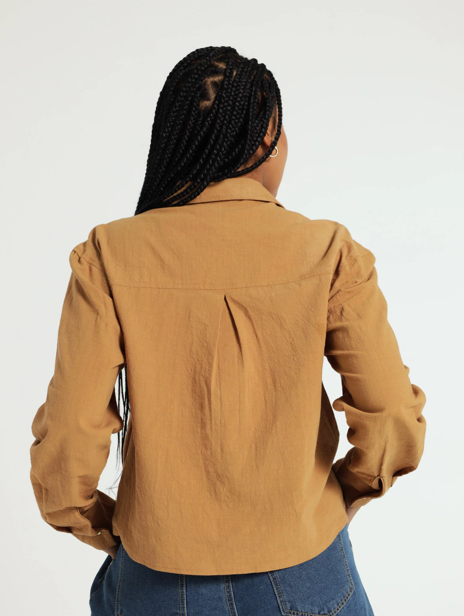 Long Sleeve Button Through Cotton Slub Shirt - Image 3