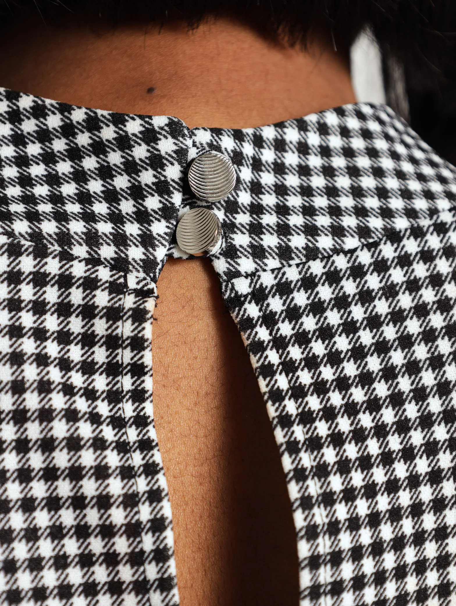 Long Sleeve Check Dress - Image 5