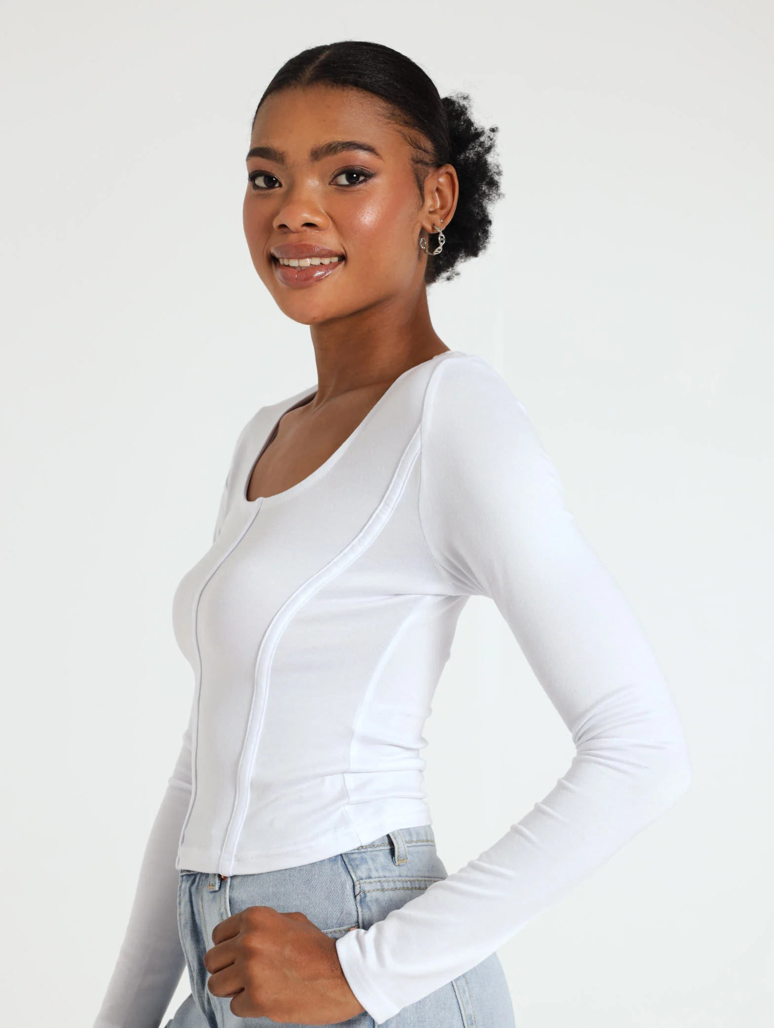 Long Sleeve Corset Top - Image 2