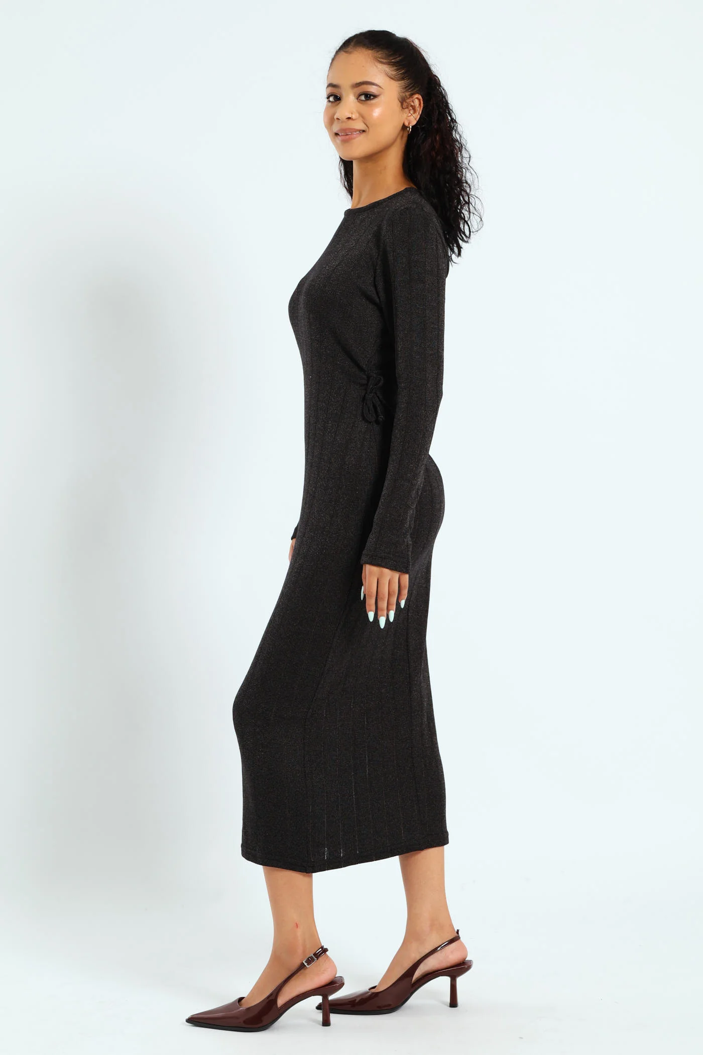 Long Sleeve Dress - Black - Image 3