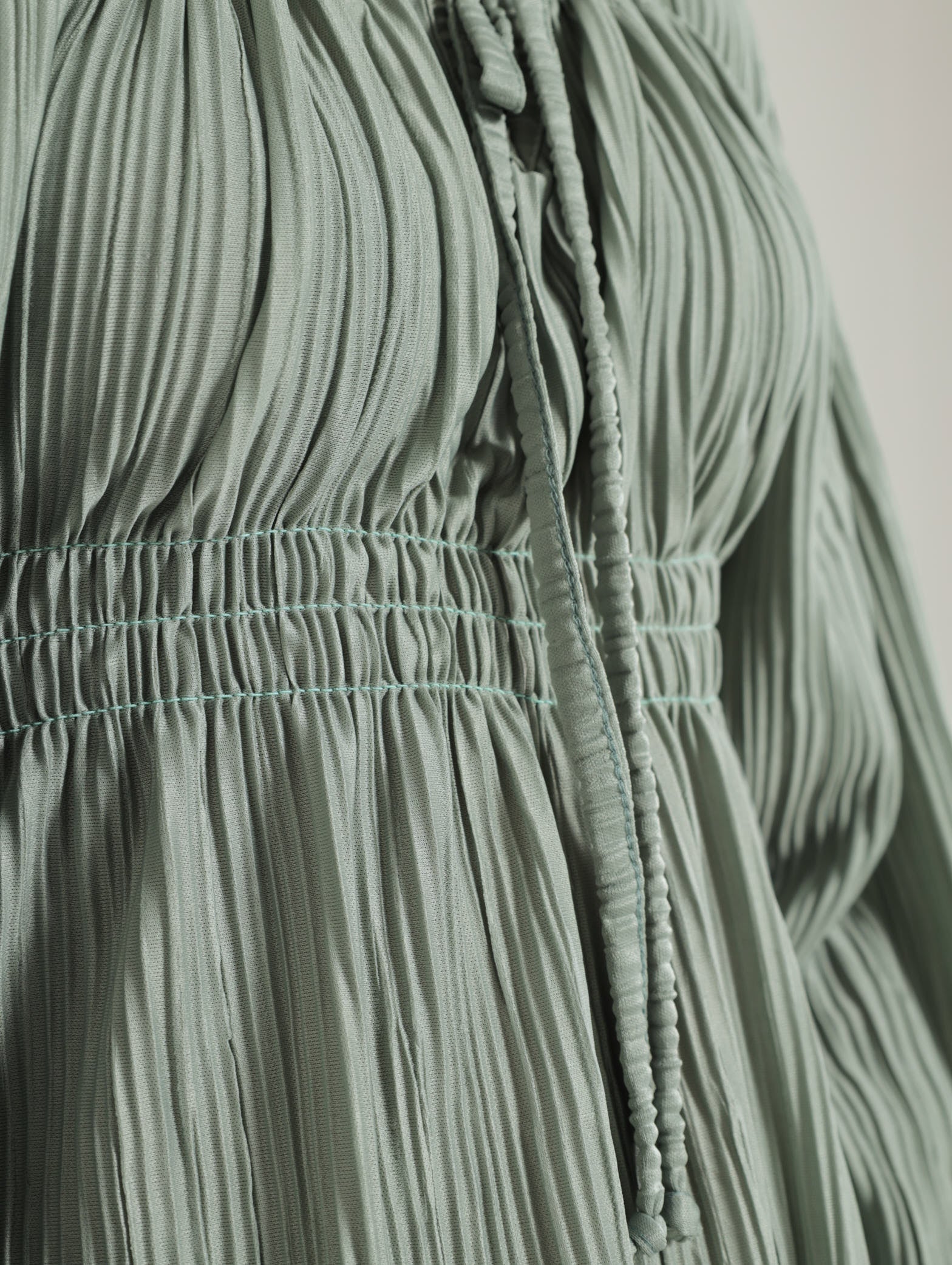 Long Sleeve Elastic Waist Bodre Mini Dress - Image 4