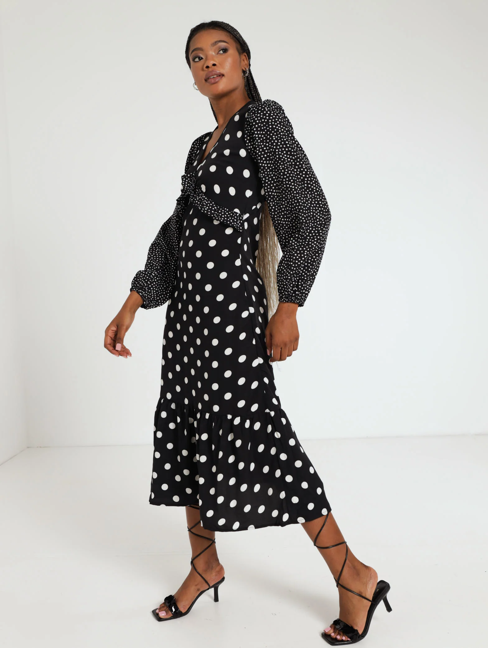 Long Sleeve Fashion Dress Ruffle Spot - Image 2