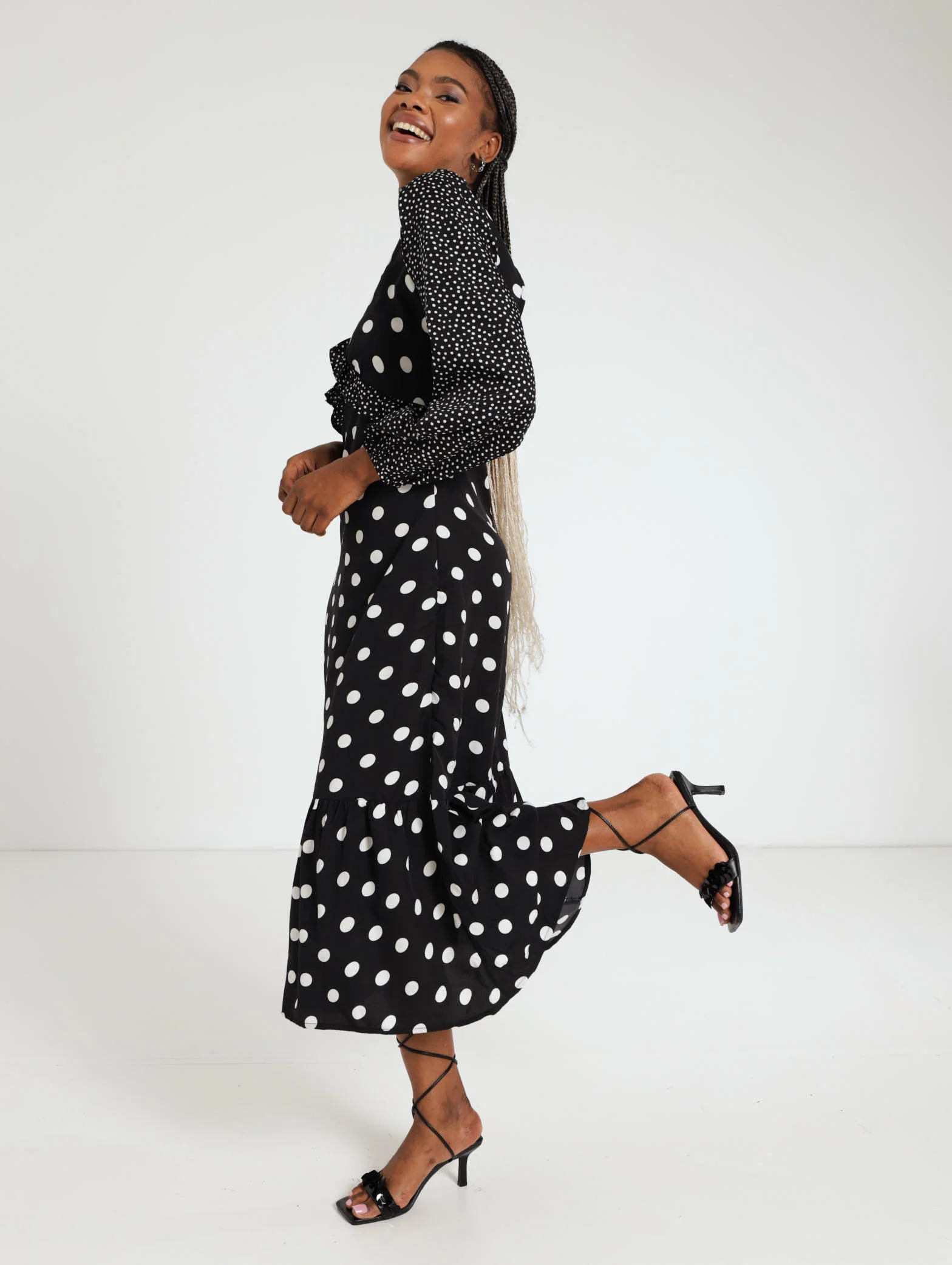 Long Sleeve Fashion Dress Ruffle Spot - Image 5