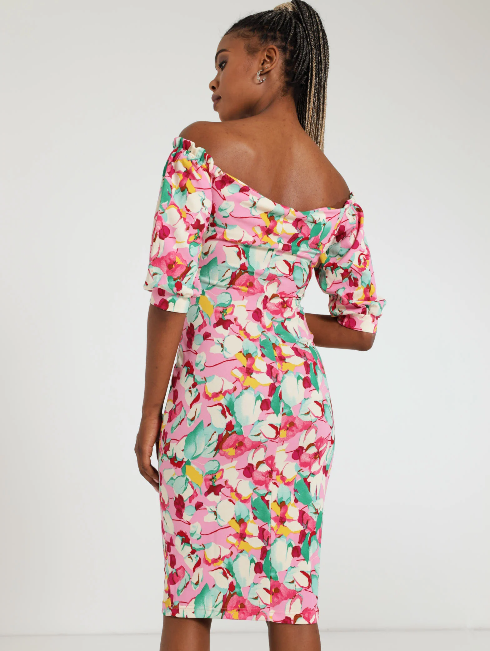 Long Sleeve Floral Print Bodycon - Image 4