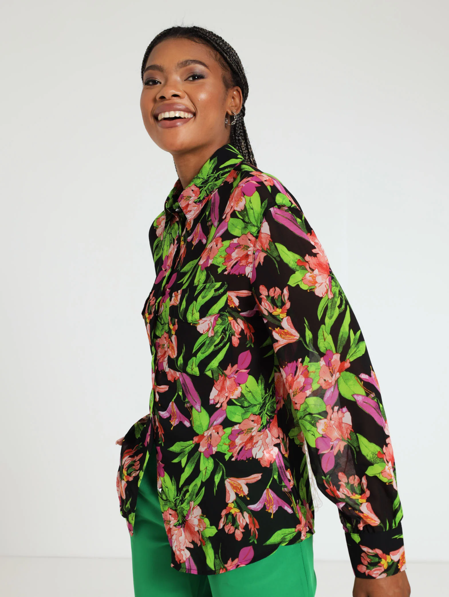 Long Sleeve Floral Shirt - Image 2