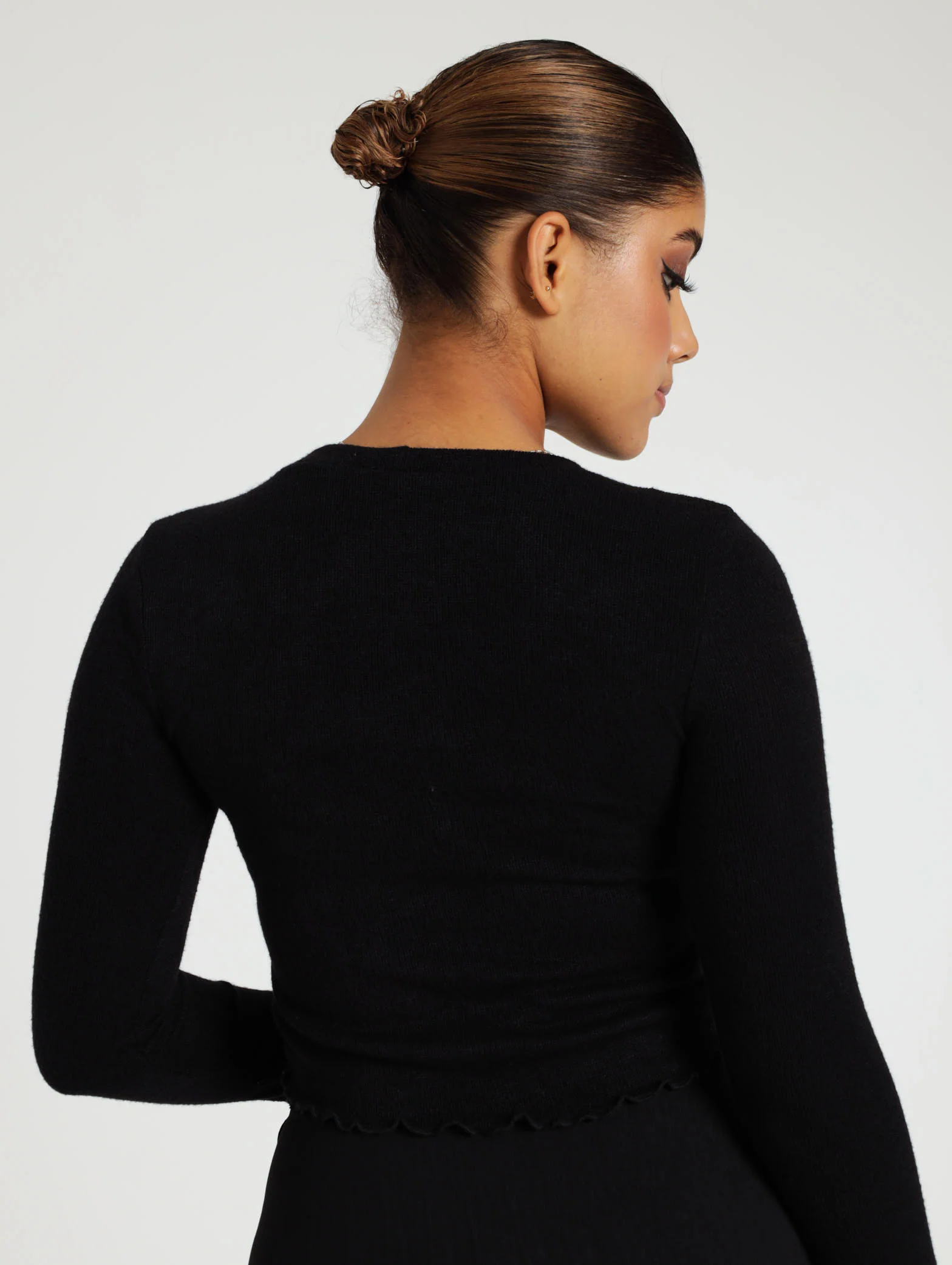 Long Sleeve Flossed Jersey Knit Top - Image 4